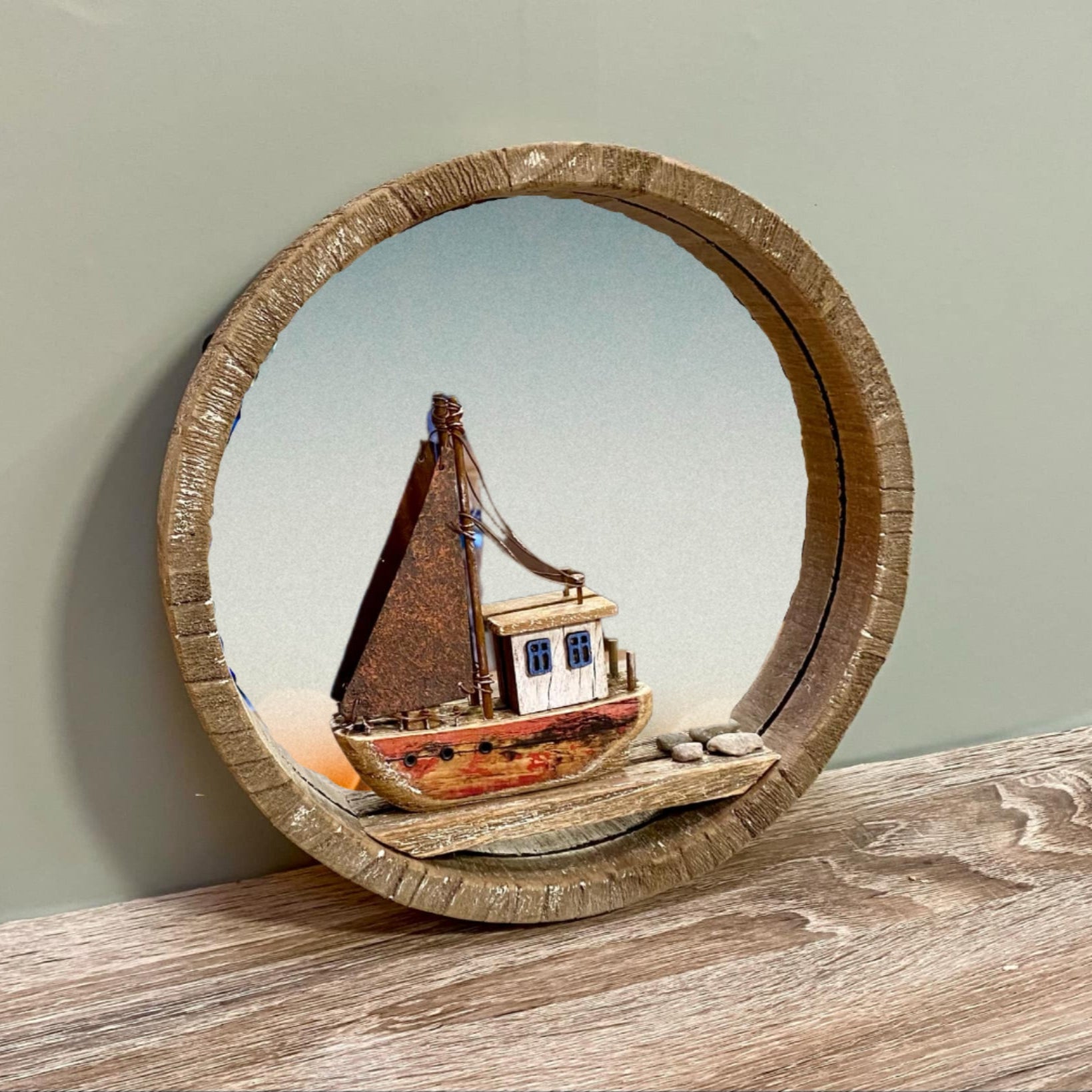 Rustic Boat Mirror