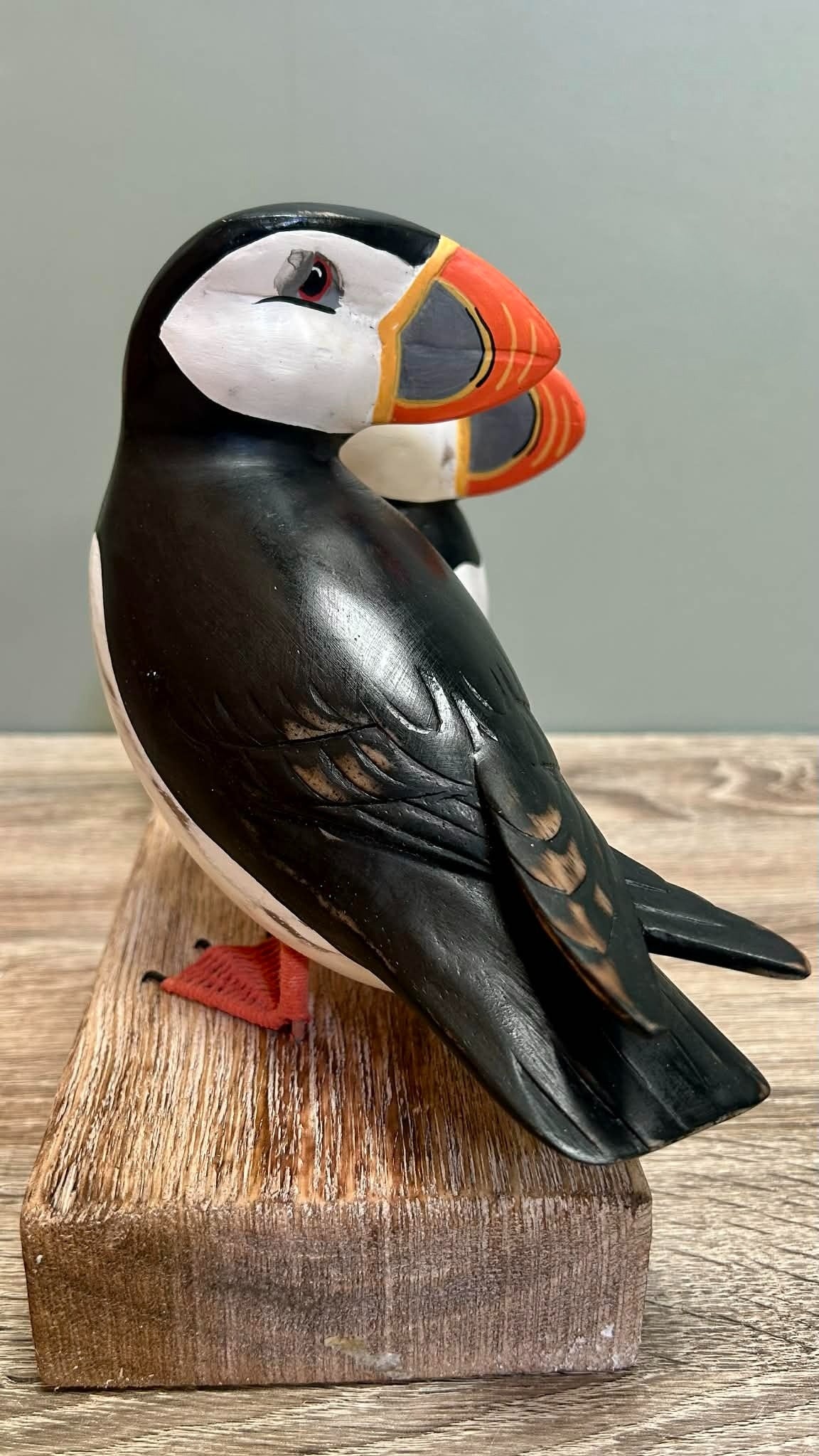 Puffins On Wooden Stand