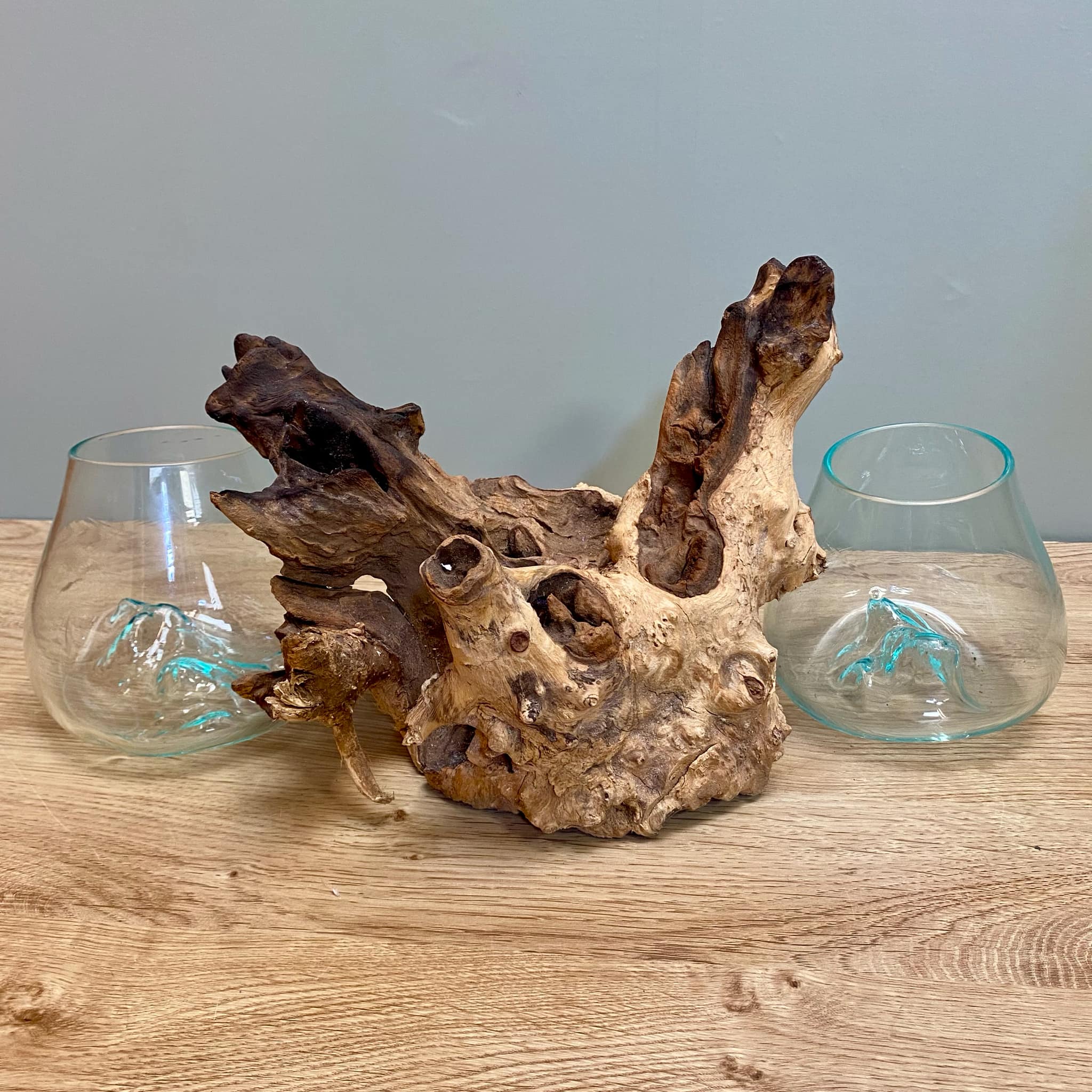 Driftwood Double Glass Vase