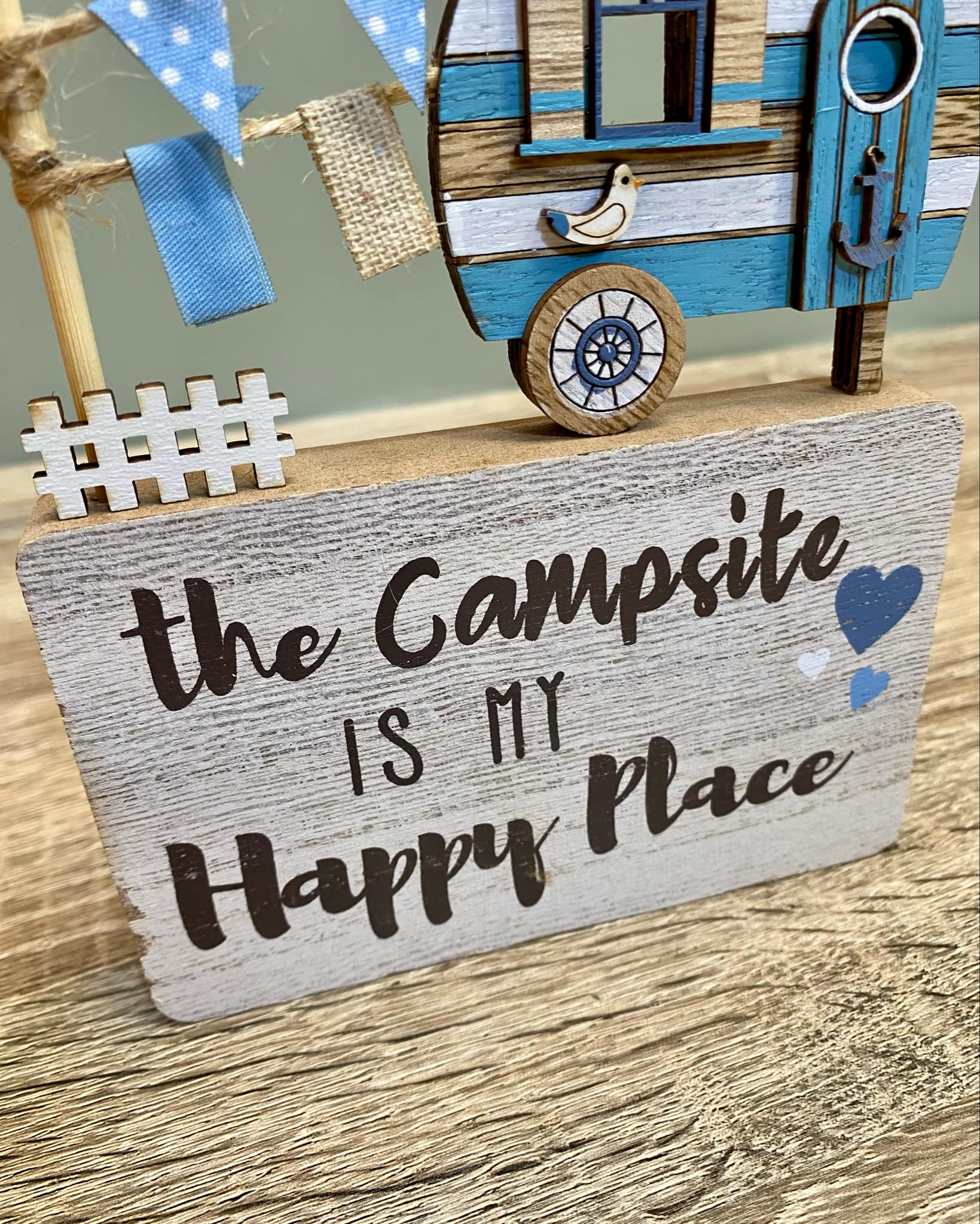Wooden Caravan Scene Sign