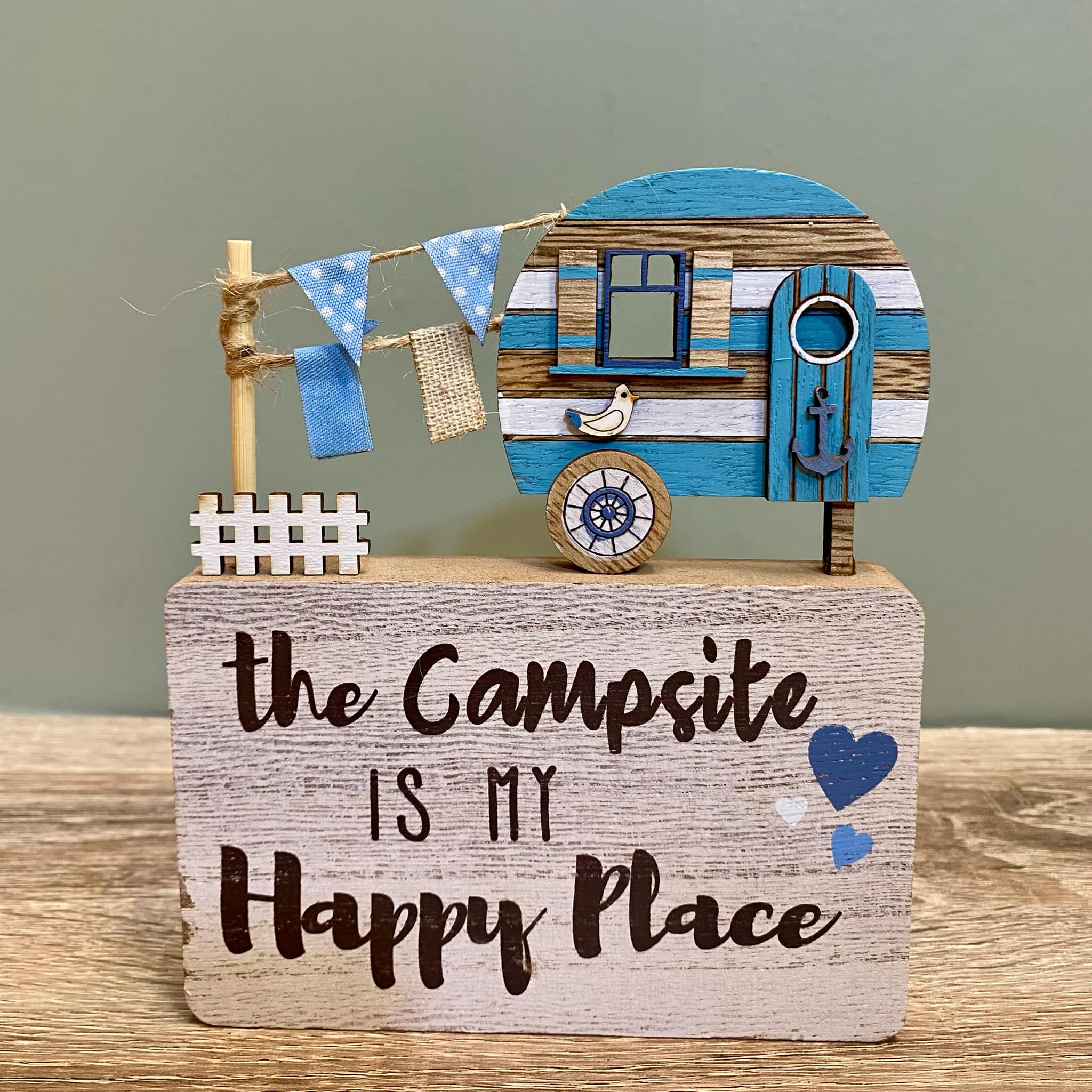 Wooden Caravan Scene Sign
