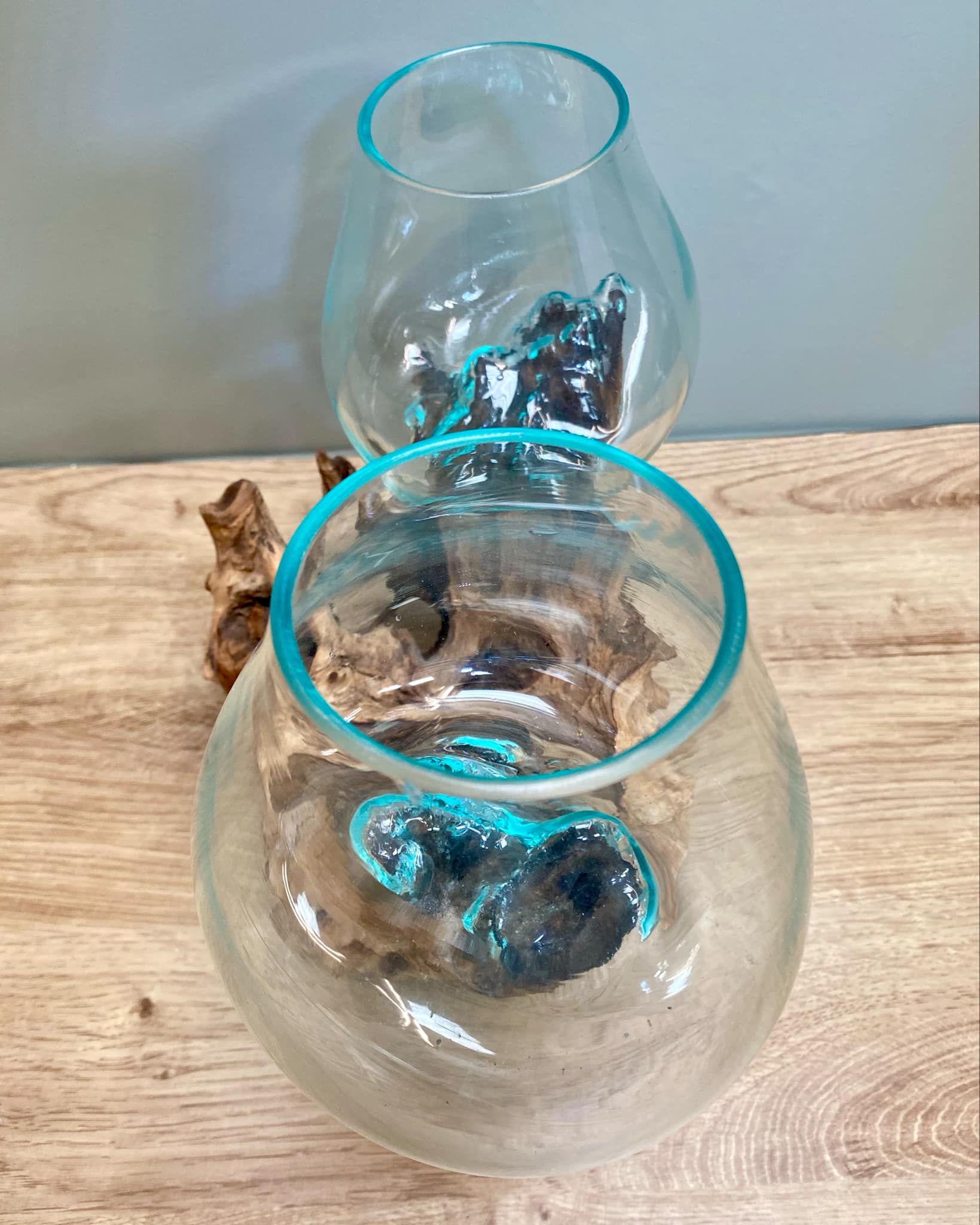 Driftwood Double Glass Vase