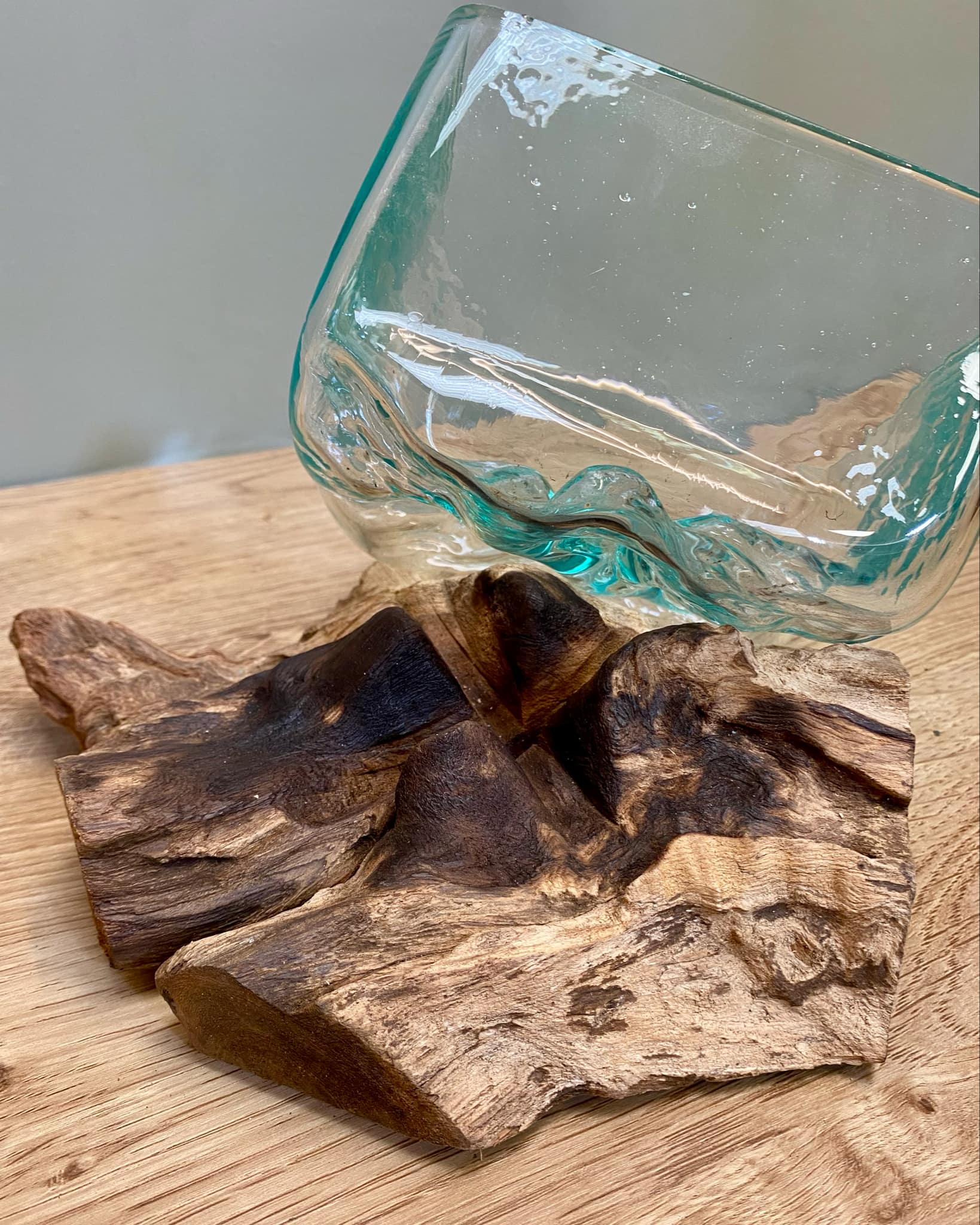 Driftwood Glass Square Bowl