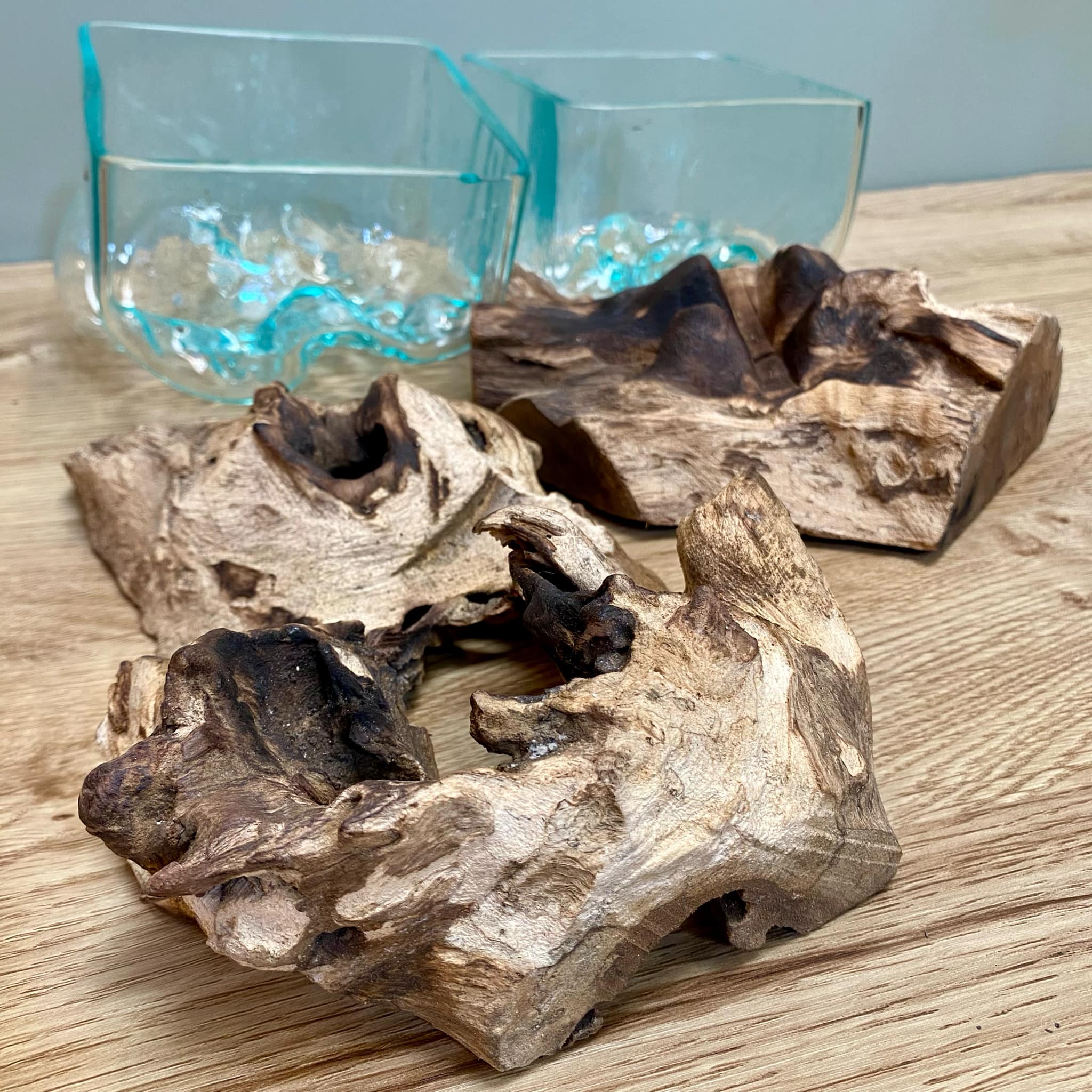 Driftwood Glass Square Bowl
