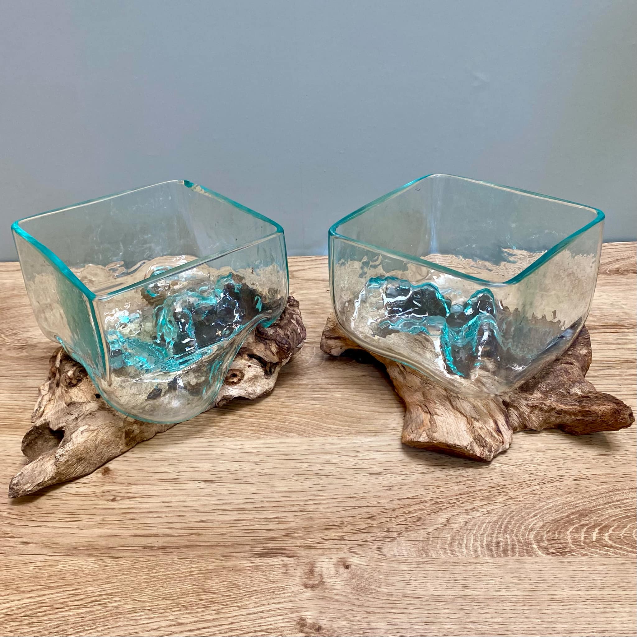 Driftwood Glass Square Bowl