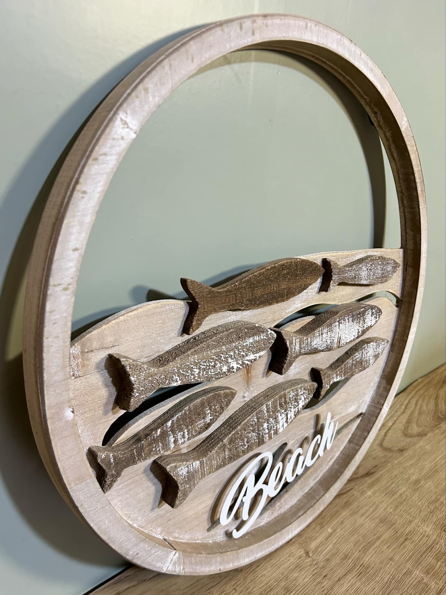 Wooden Beach Fish Wall Décor