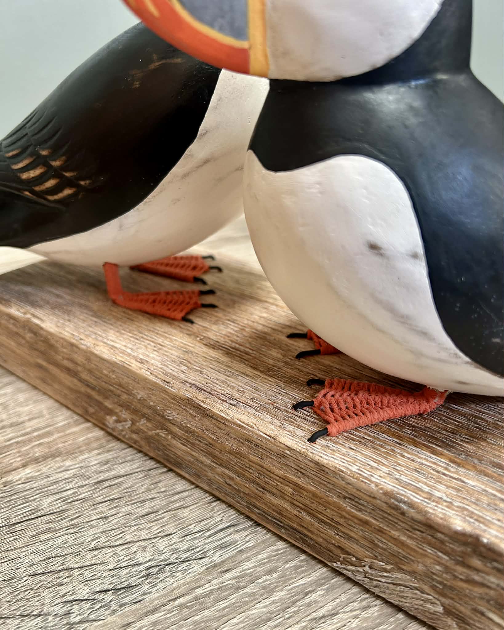 Puffins On Wooden Stand