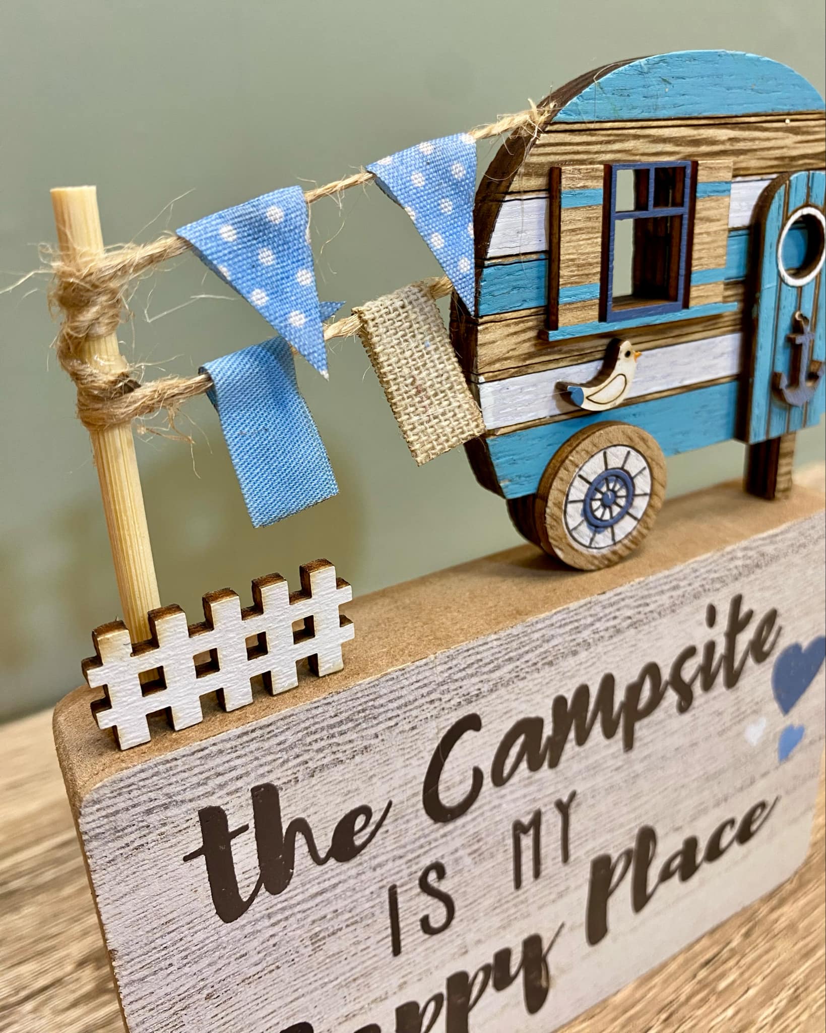 Wooden Caravan Scene Sign