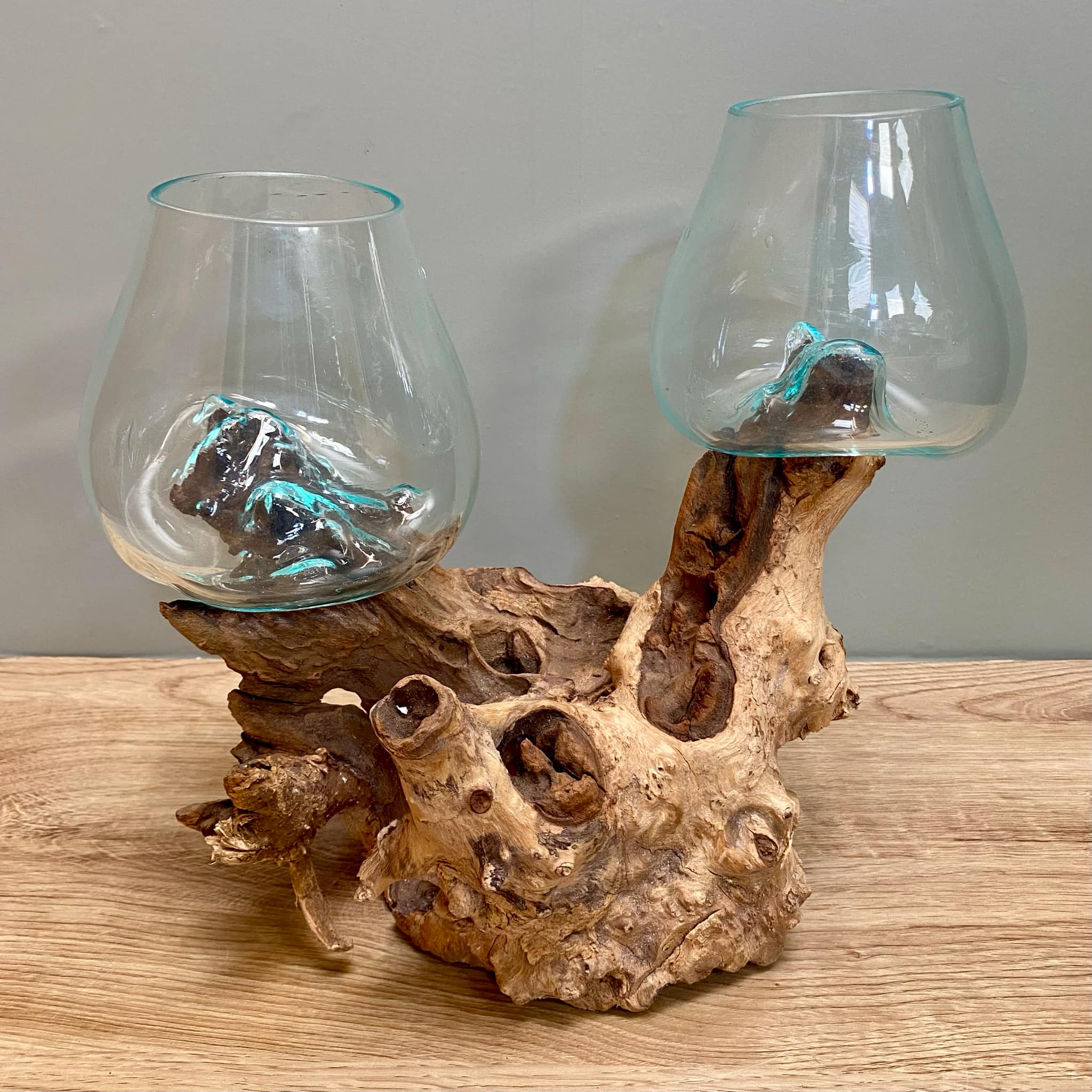 Driftwood Double Glass Vase