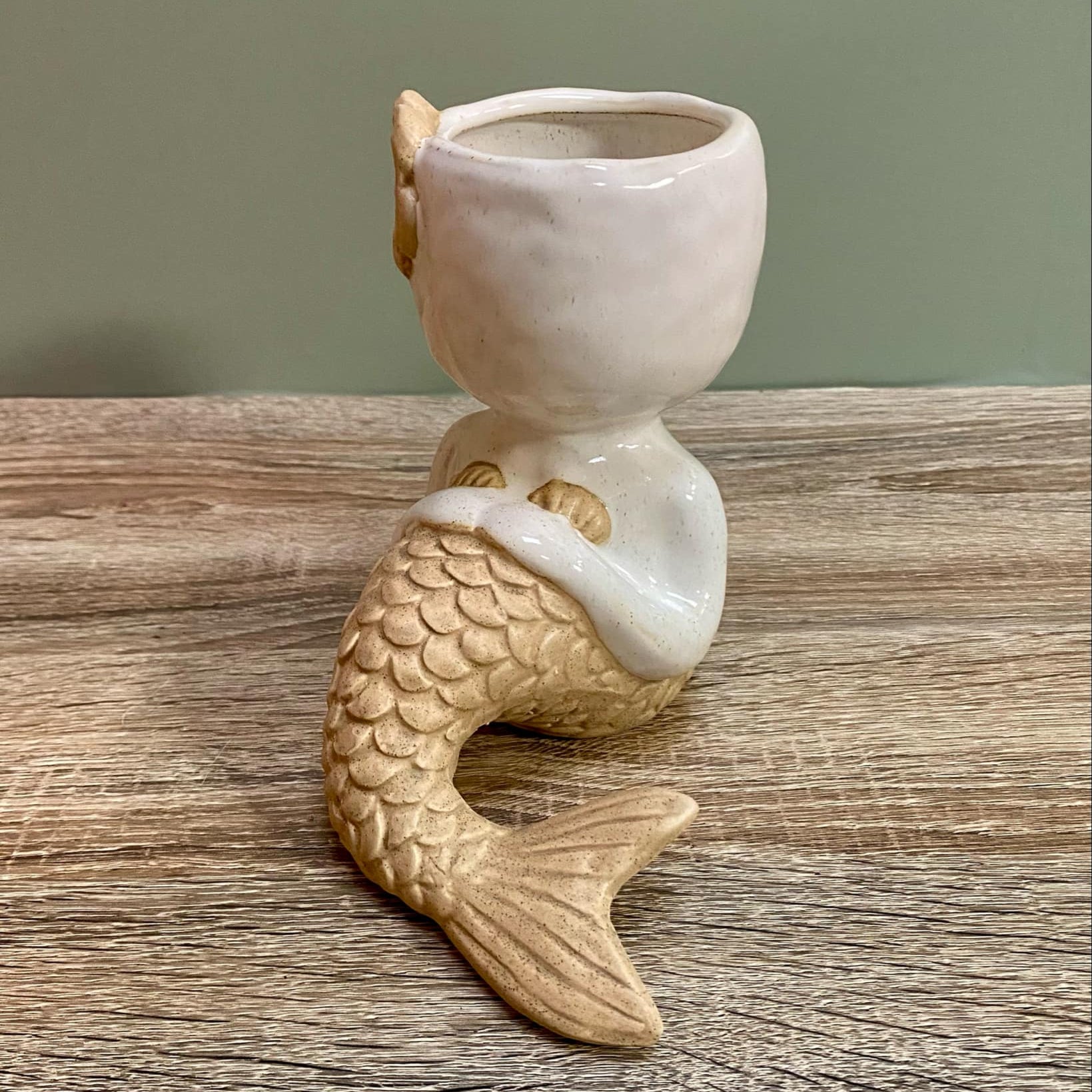 Sitting Mermaid Planter