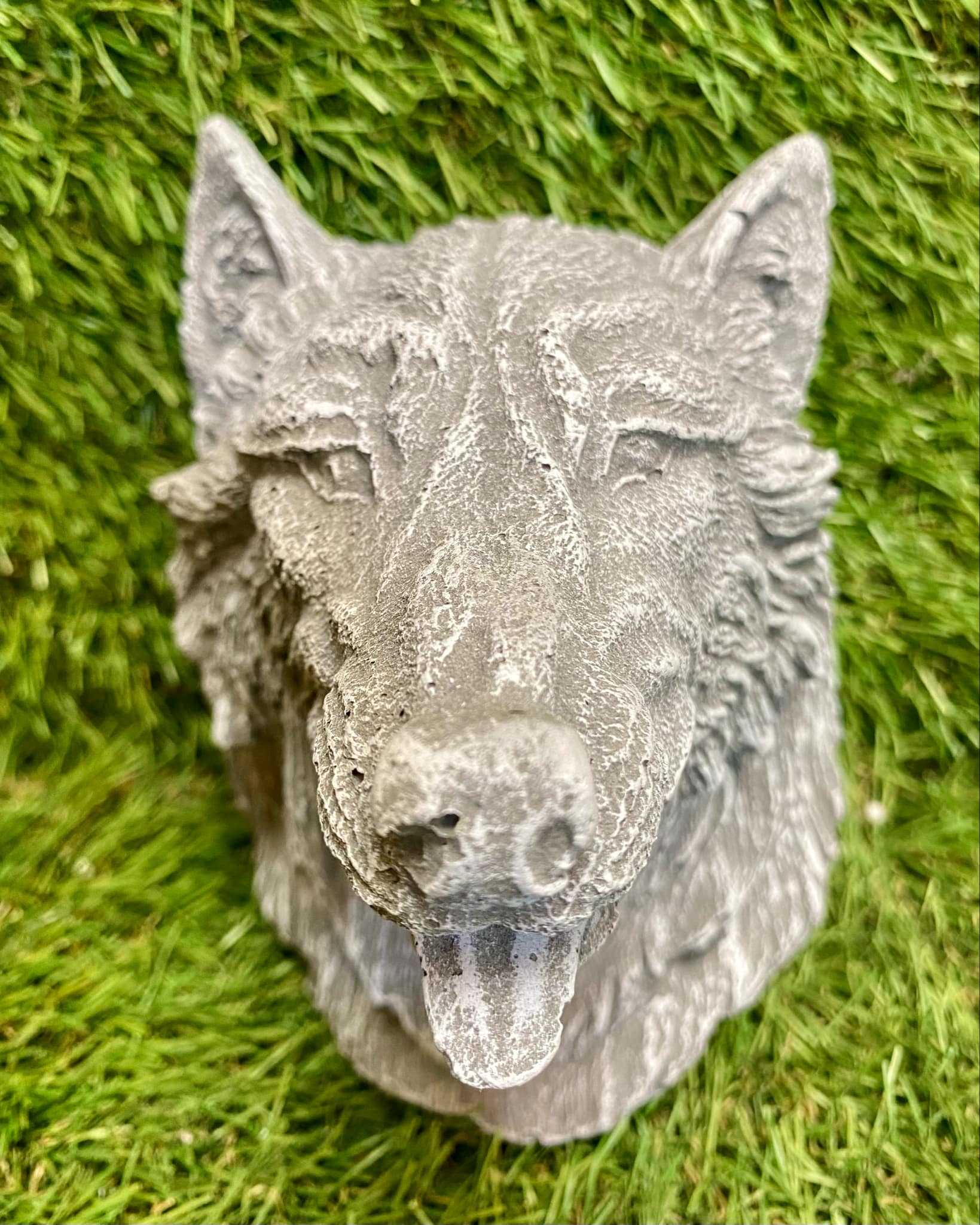 Small Wolf Head Tongue Out Hanging Plaque