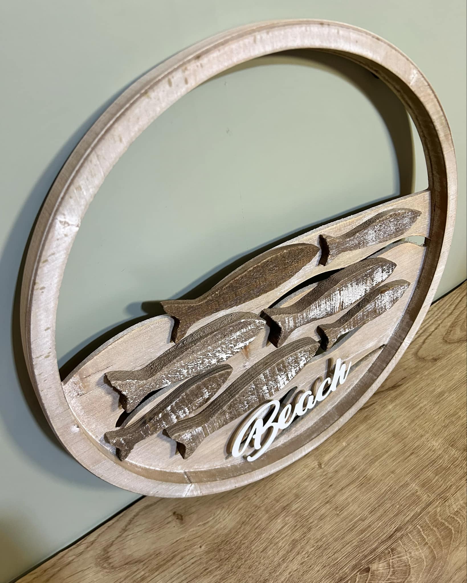 Wooden Beach Fish Wall Décor