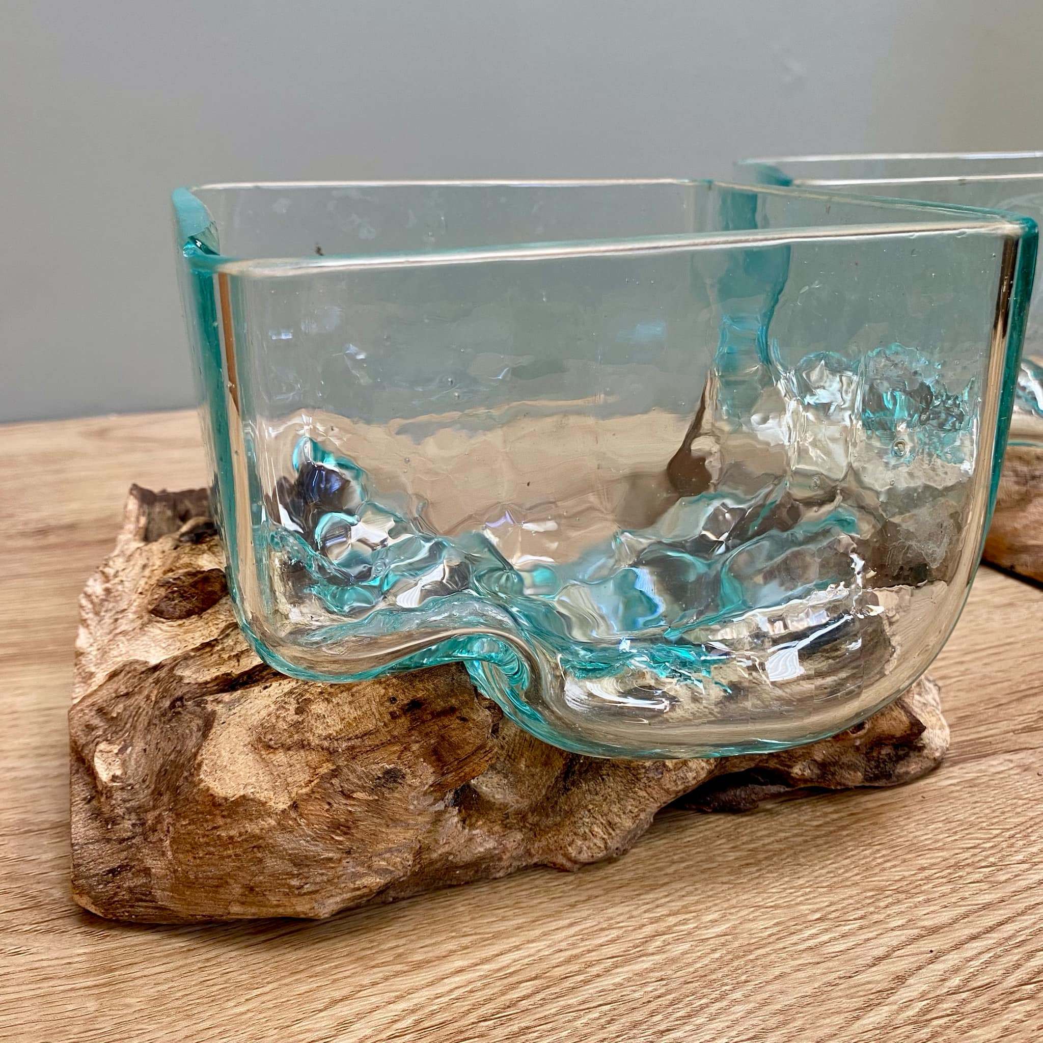 Driftwood Glass Square Bowl
