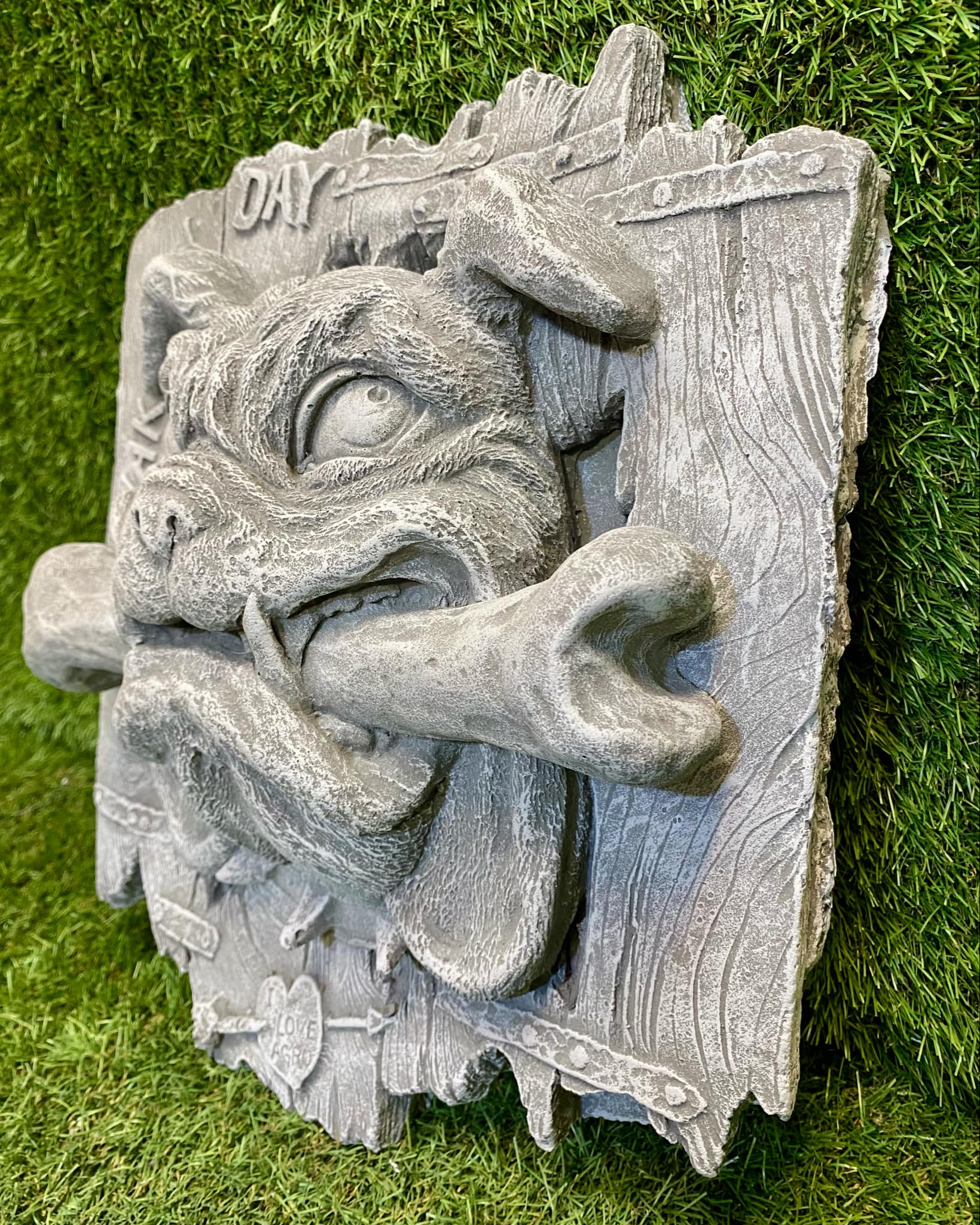 Large Bulldog In Fence Plaque
