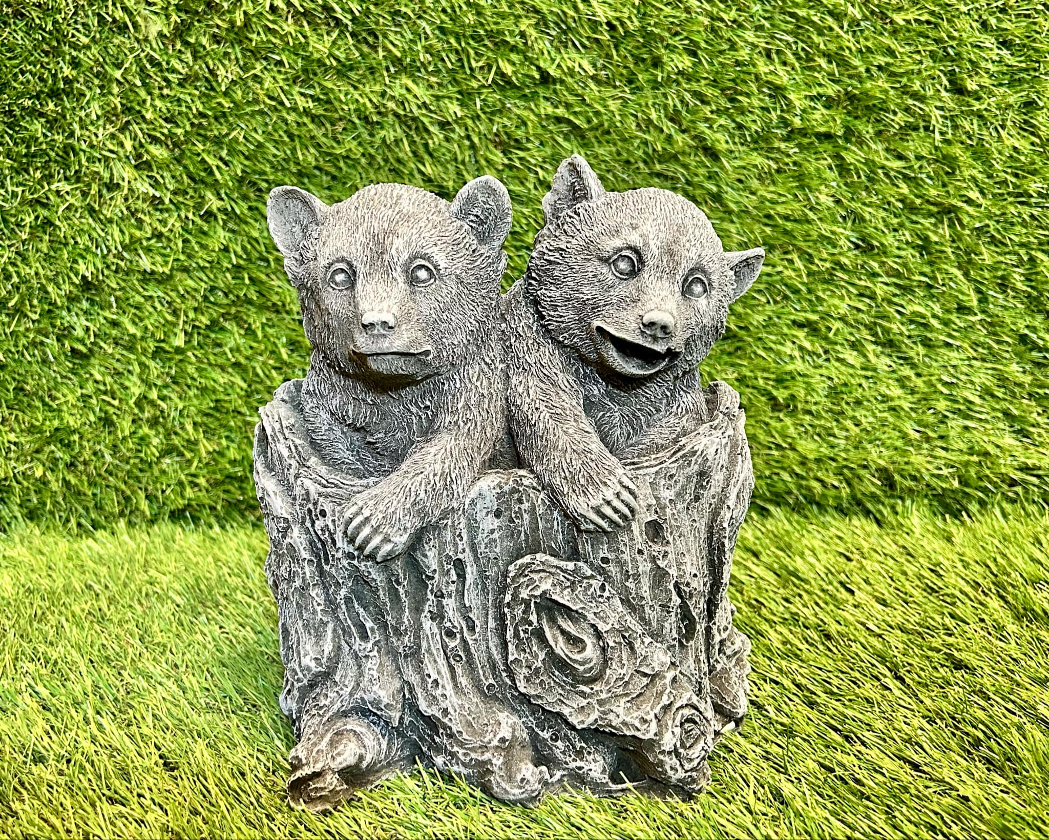 Two Baby Bears In Stump