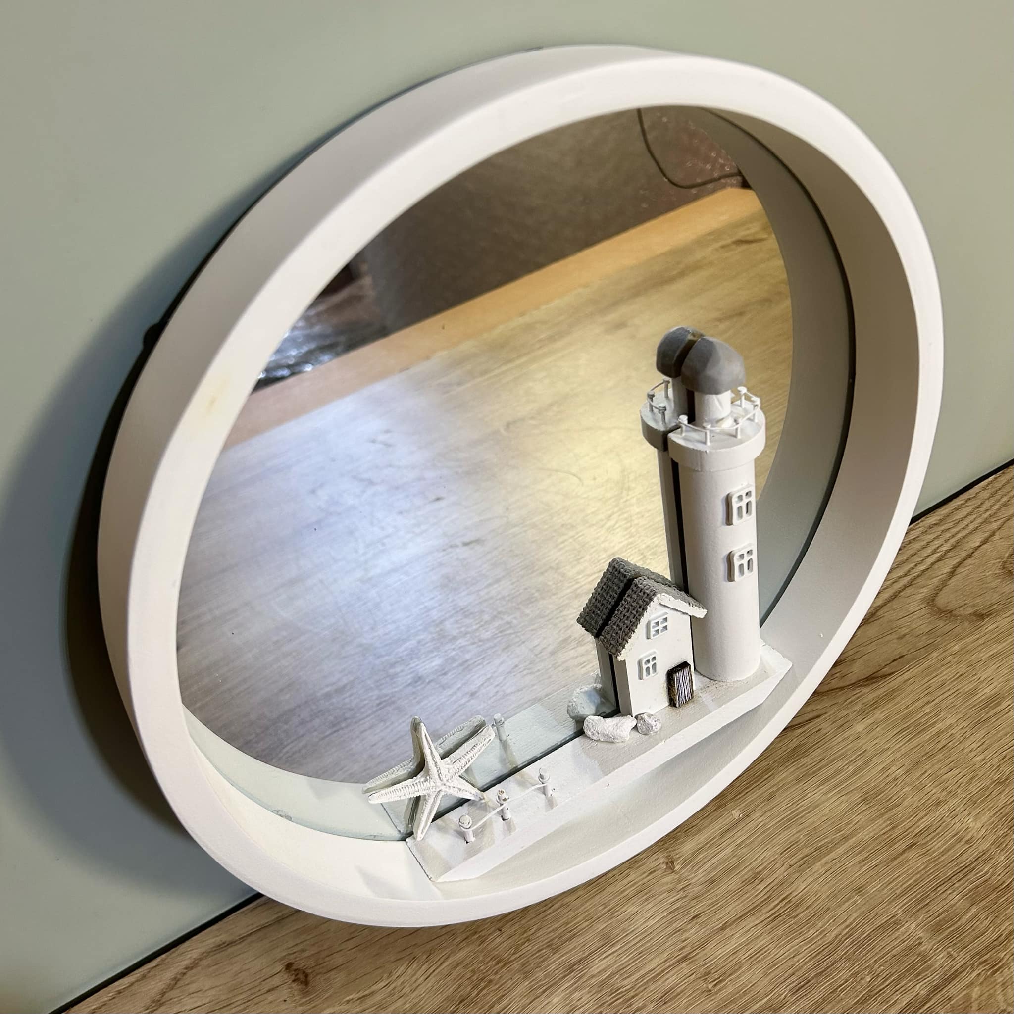 White Lighthouse Mirror