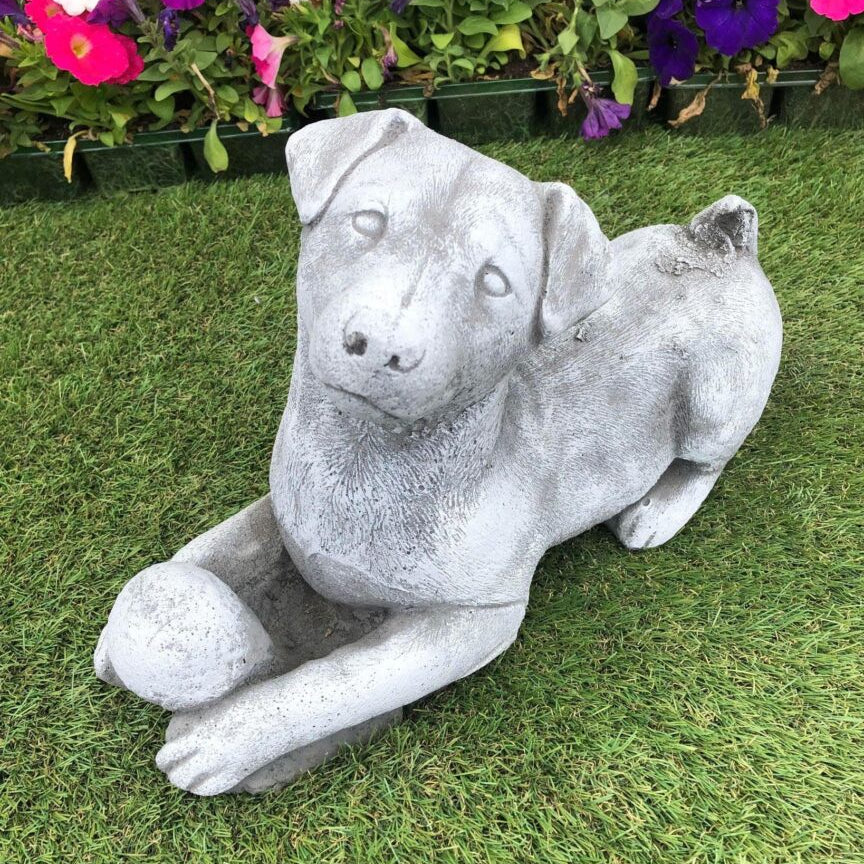 Concrete Jack Russell With Ball