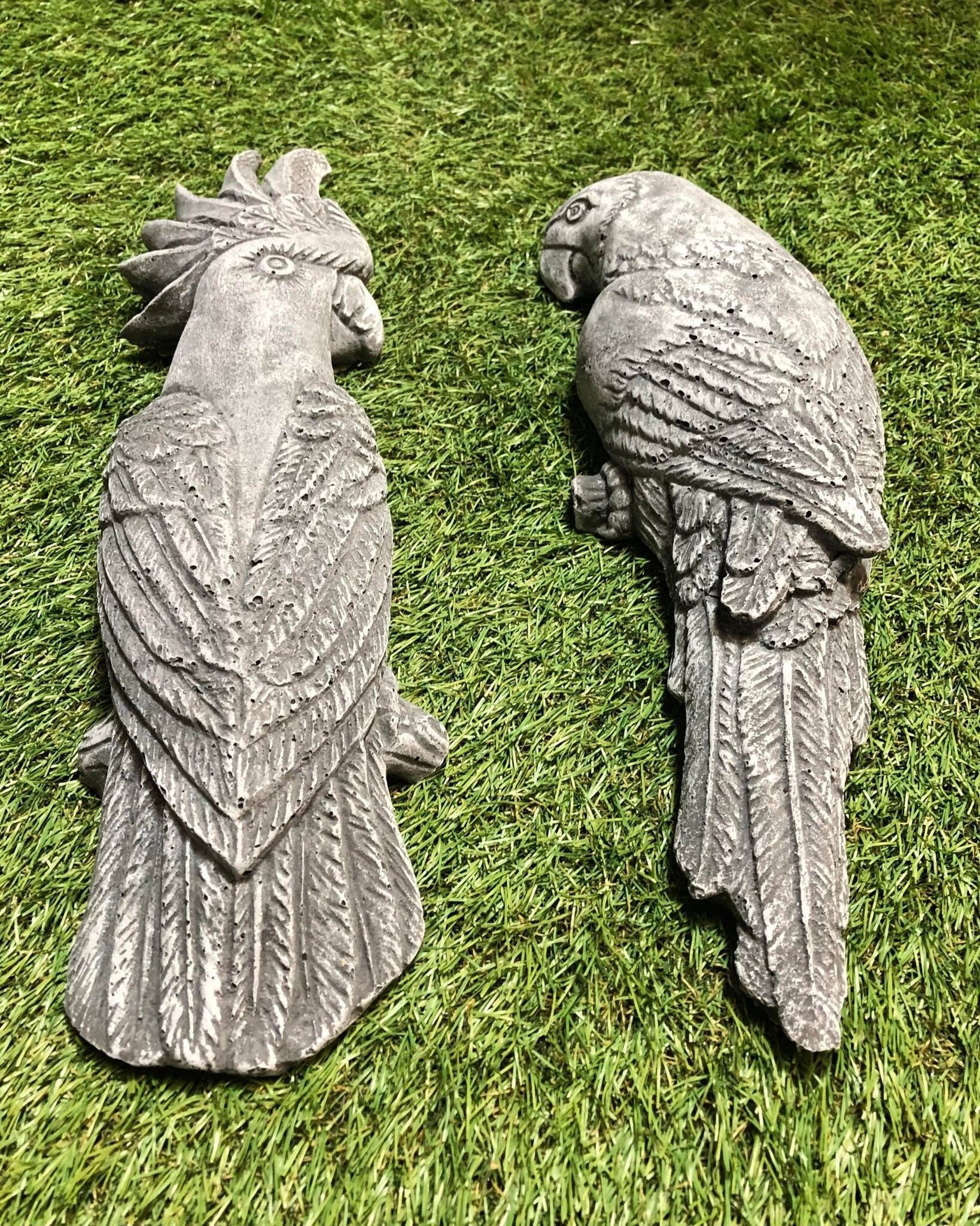 Concrete Parrot / Cockatoo Bird Hanging Plaques
