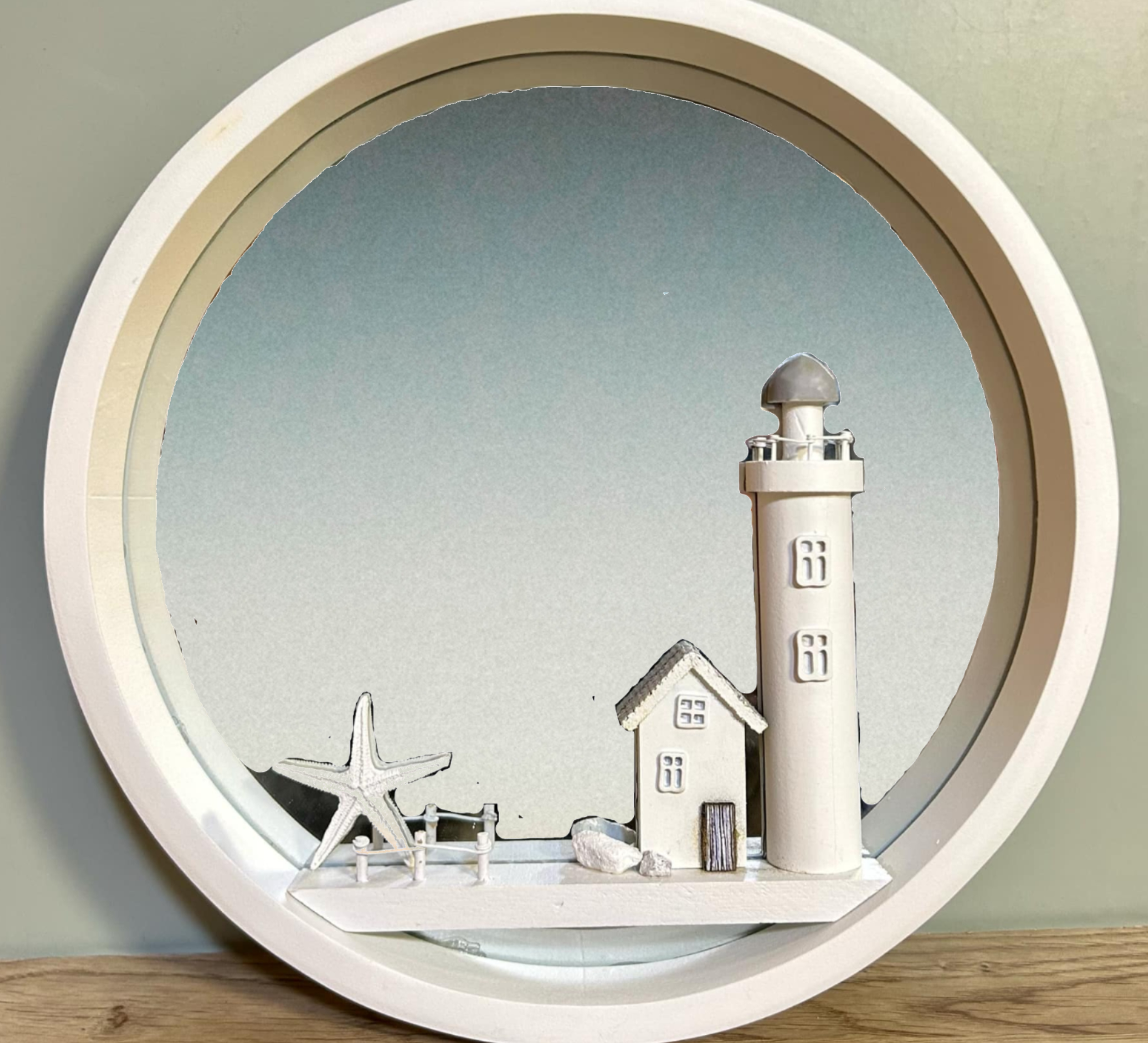 White Lighthouse Mirror