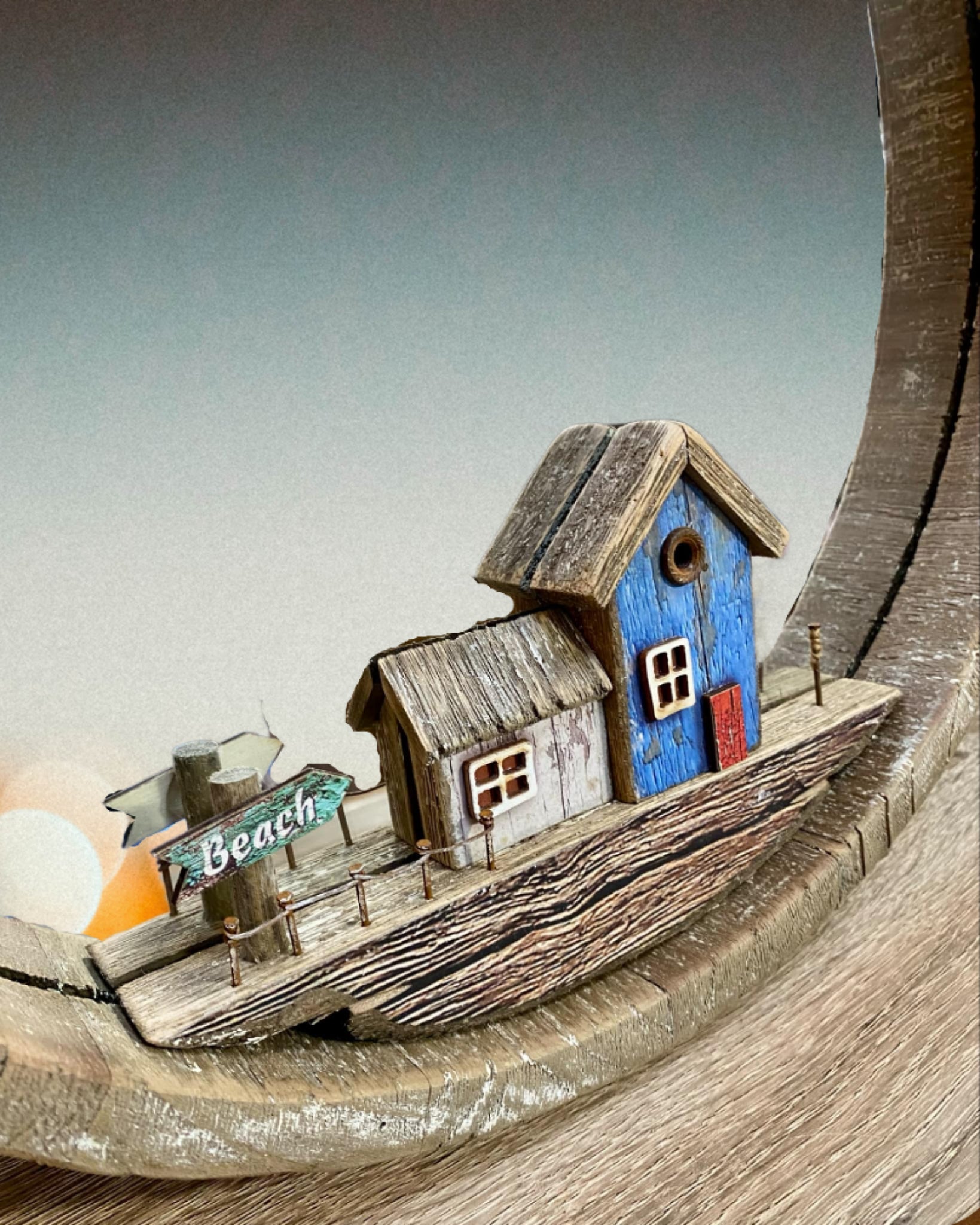 Large Rustic Beach Hut Mirror