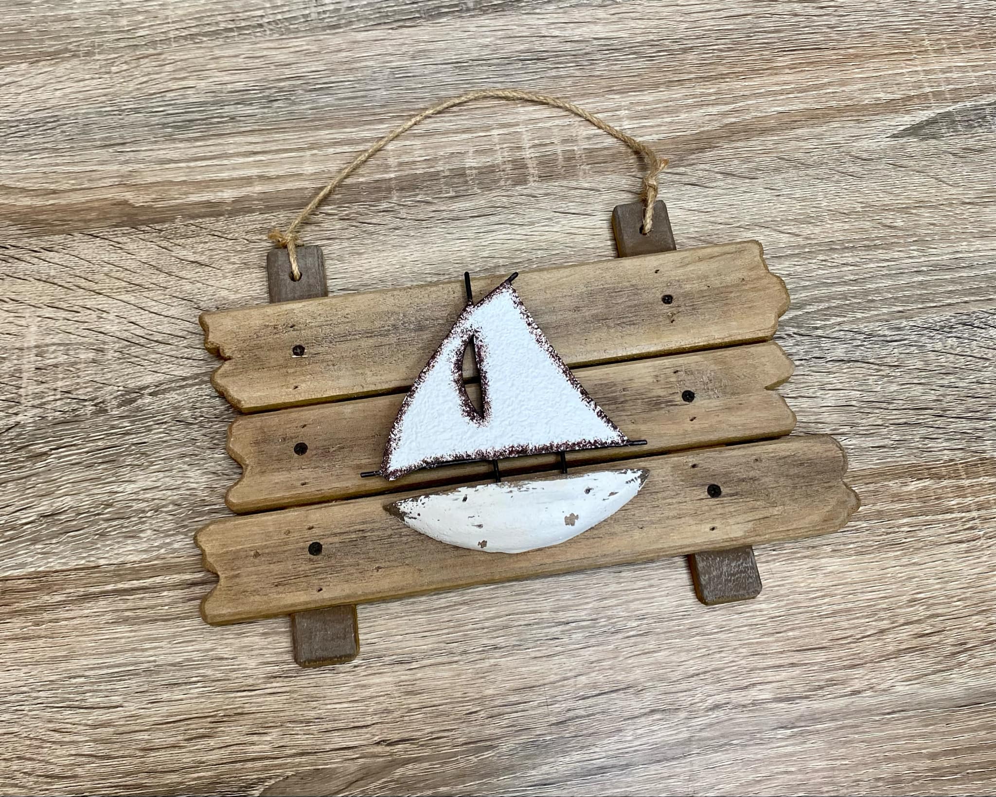 Hanging Rustic Sailboat Décor