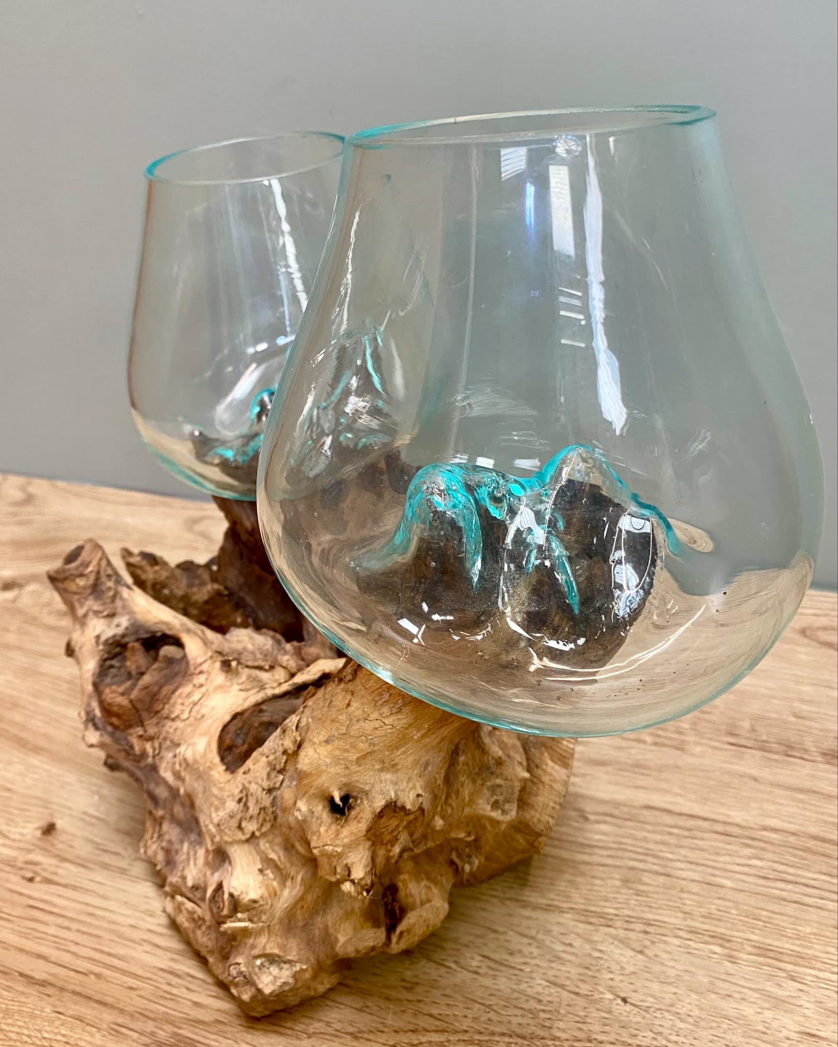 Driftwood Double Glass Vase
