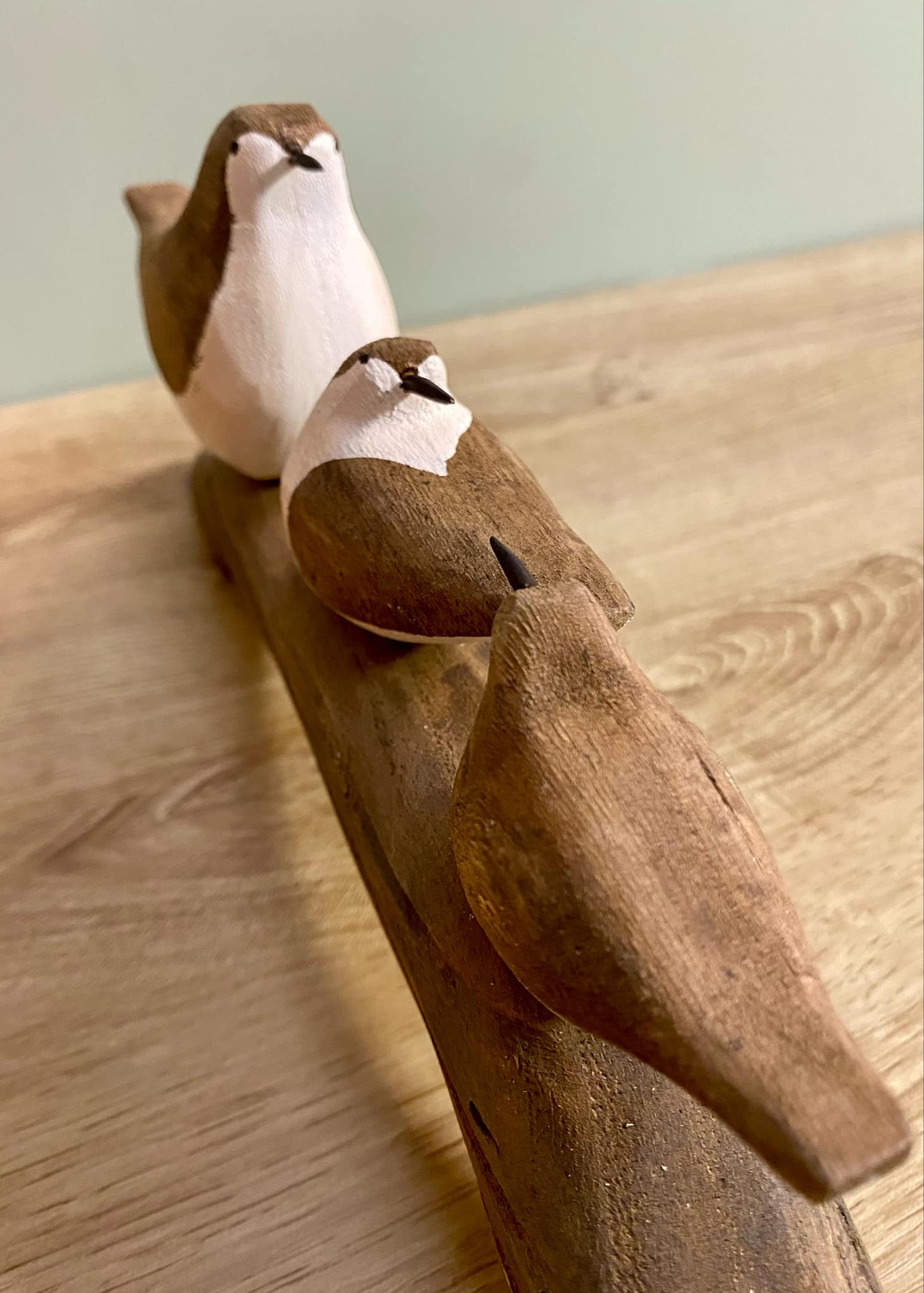 Birds On Wooden Branch