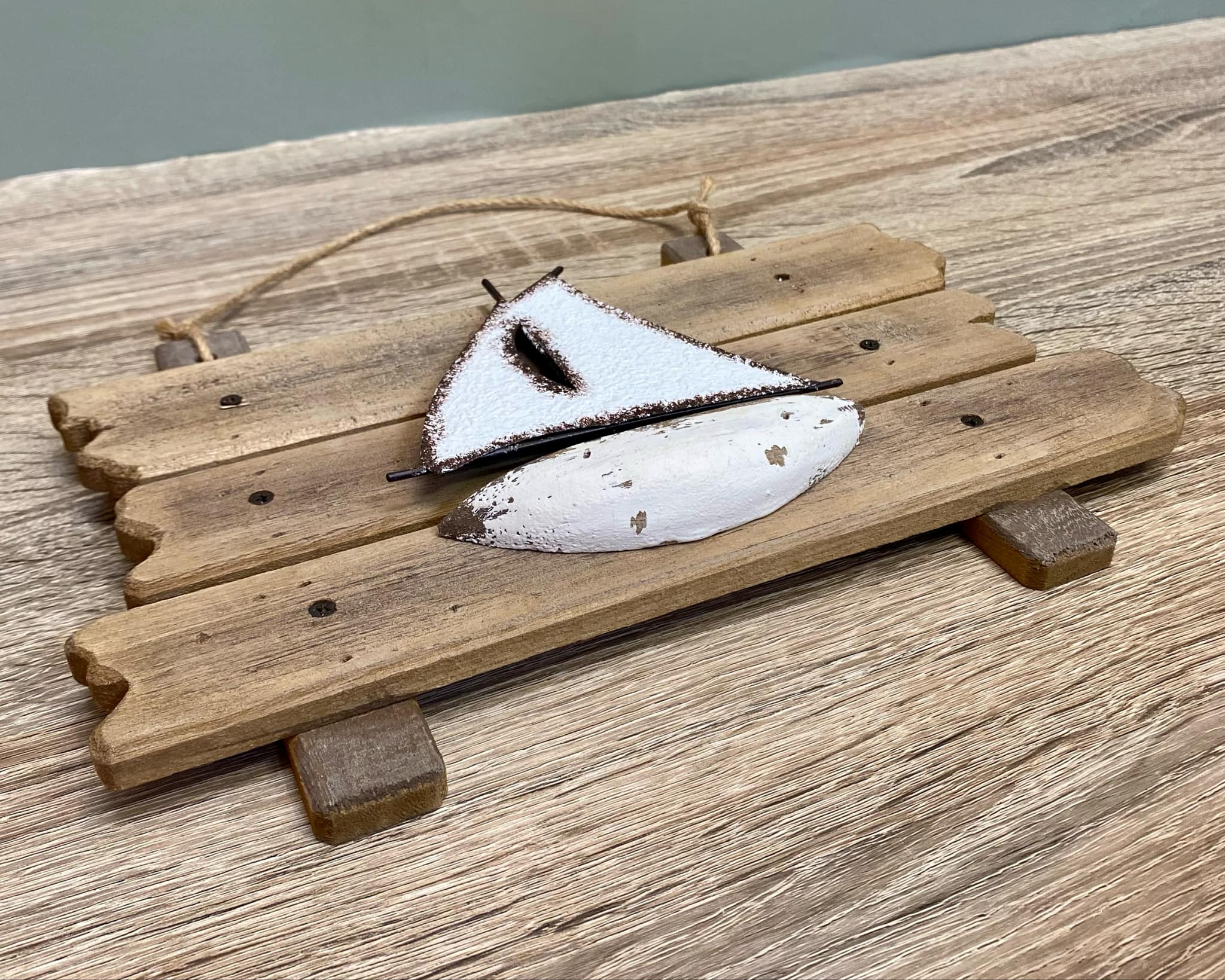 Hanging Rustic Sailboat Décor