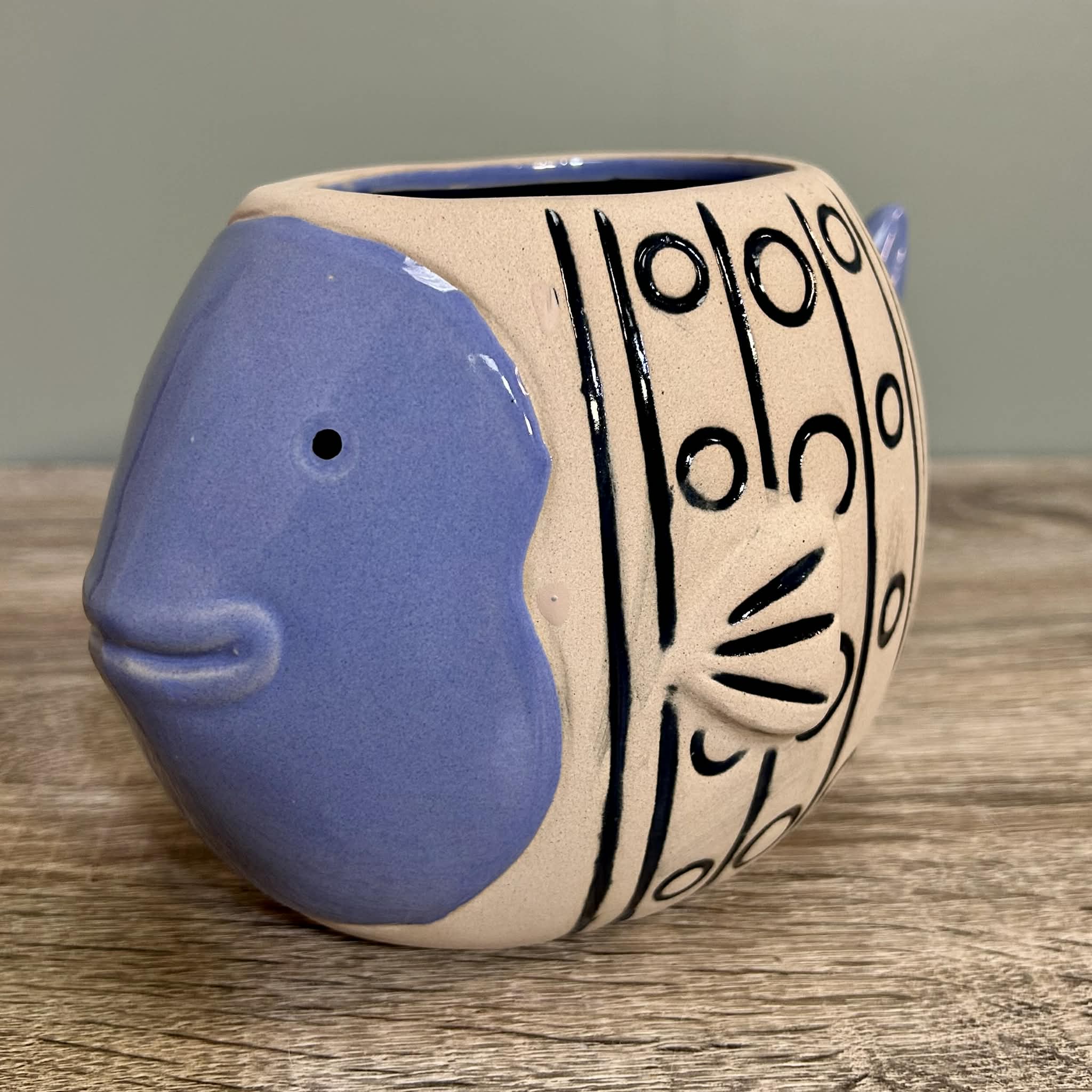 Ceramic Blue Fish Planter