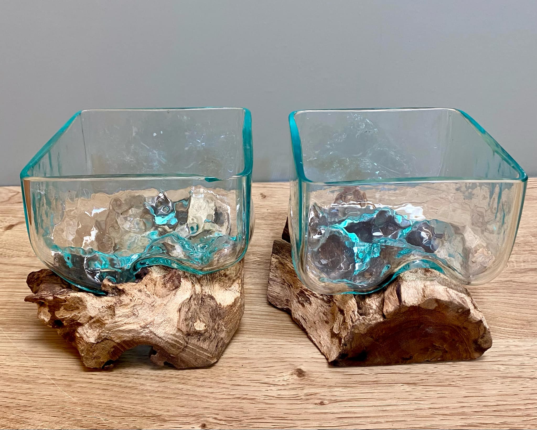 Driftwood Glass Square Bowl