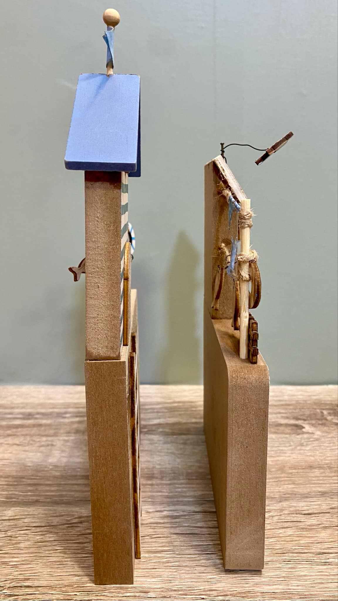 Wooden Coastal & Beach Hut Scene Sign