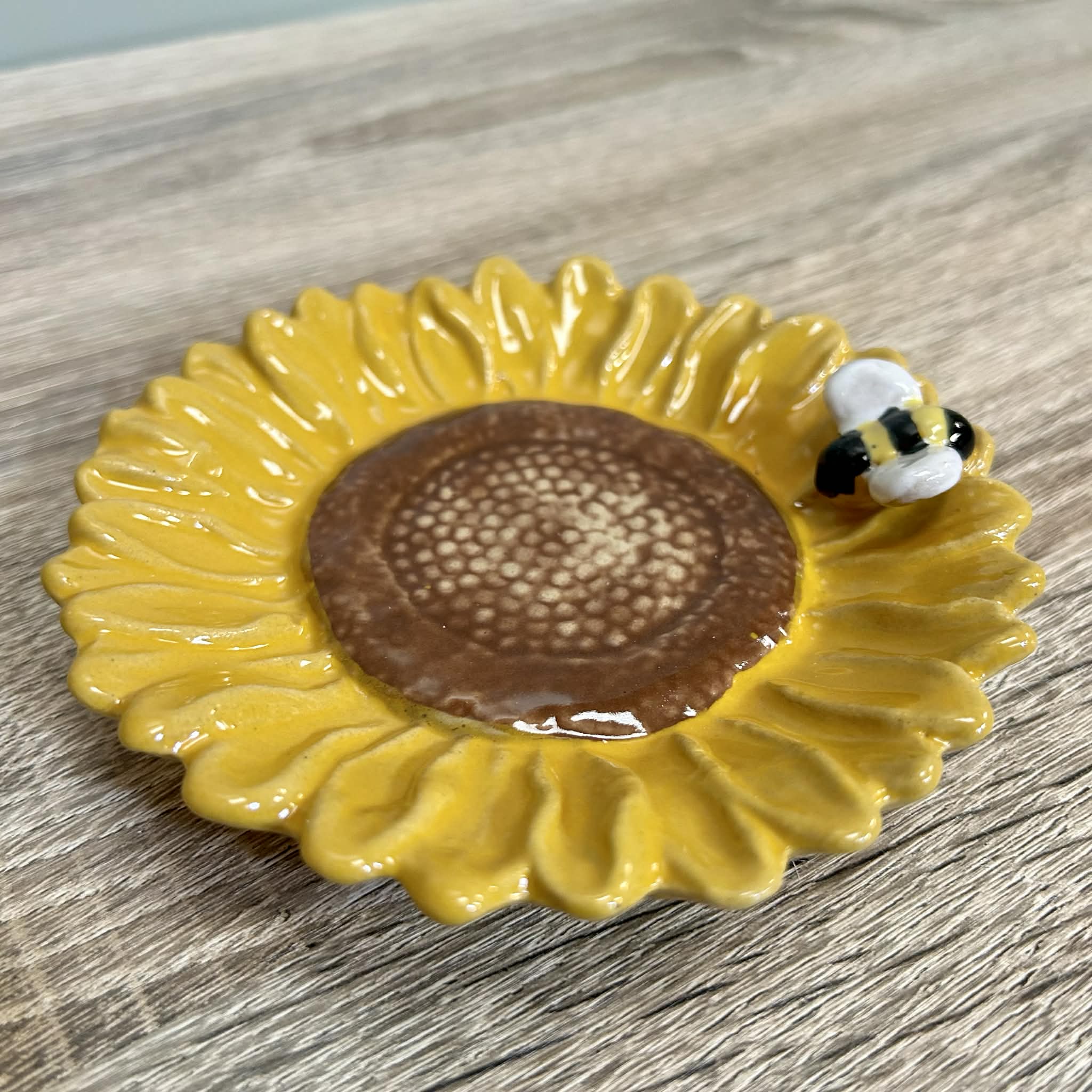 Small Ceramic Sunflower Dish