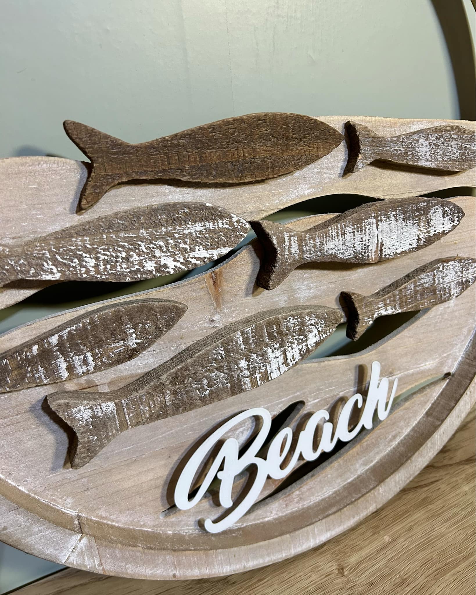 Wooden Beach Fish Wall Décor