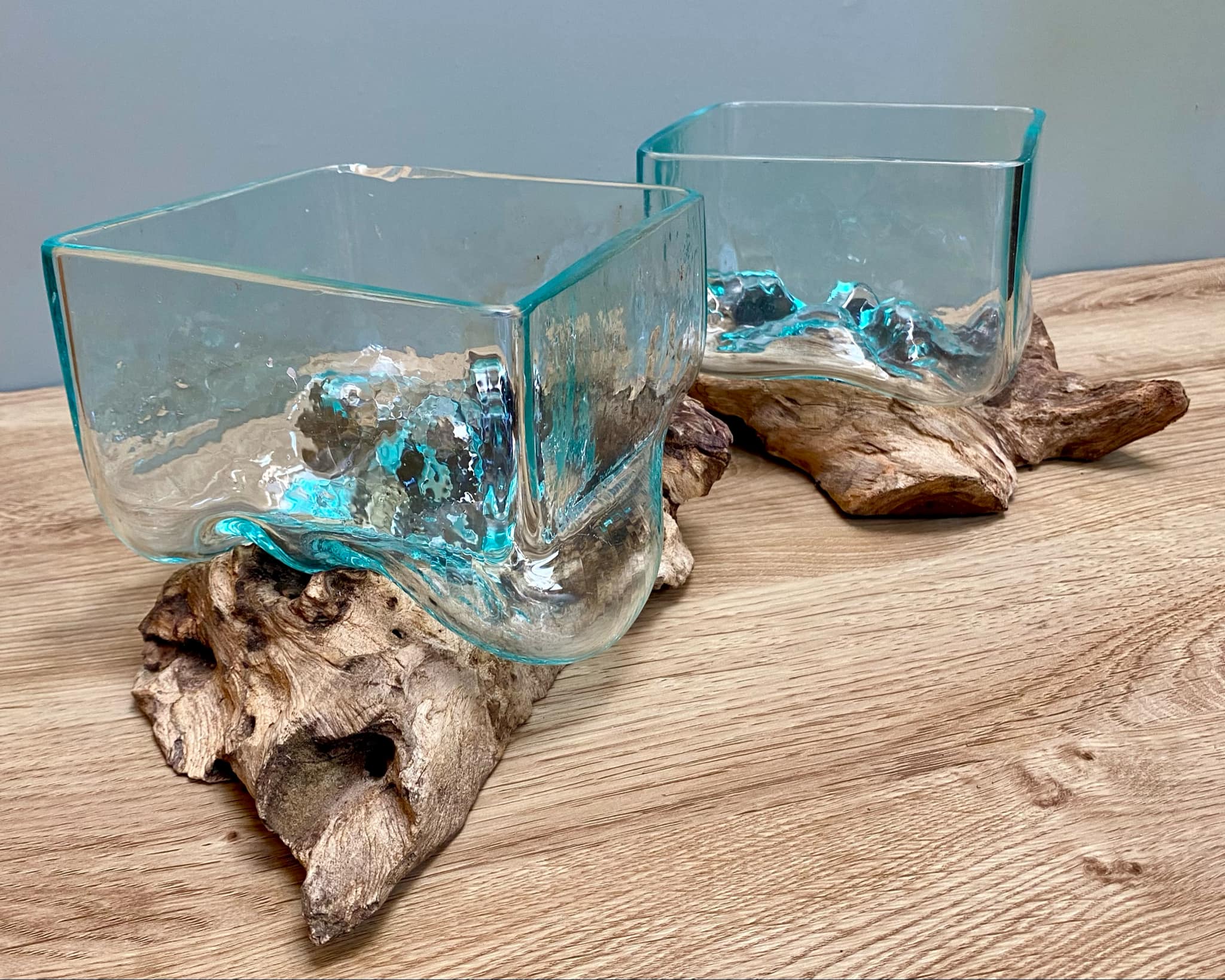 Driftwood Glass Square Bowl