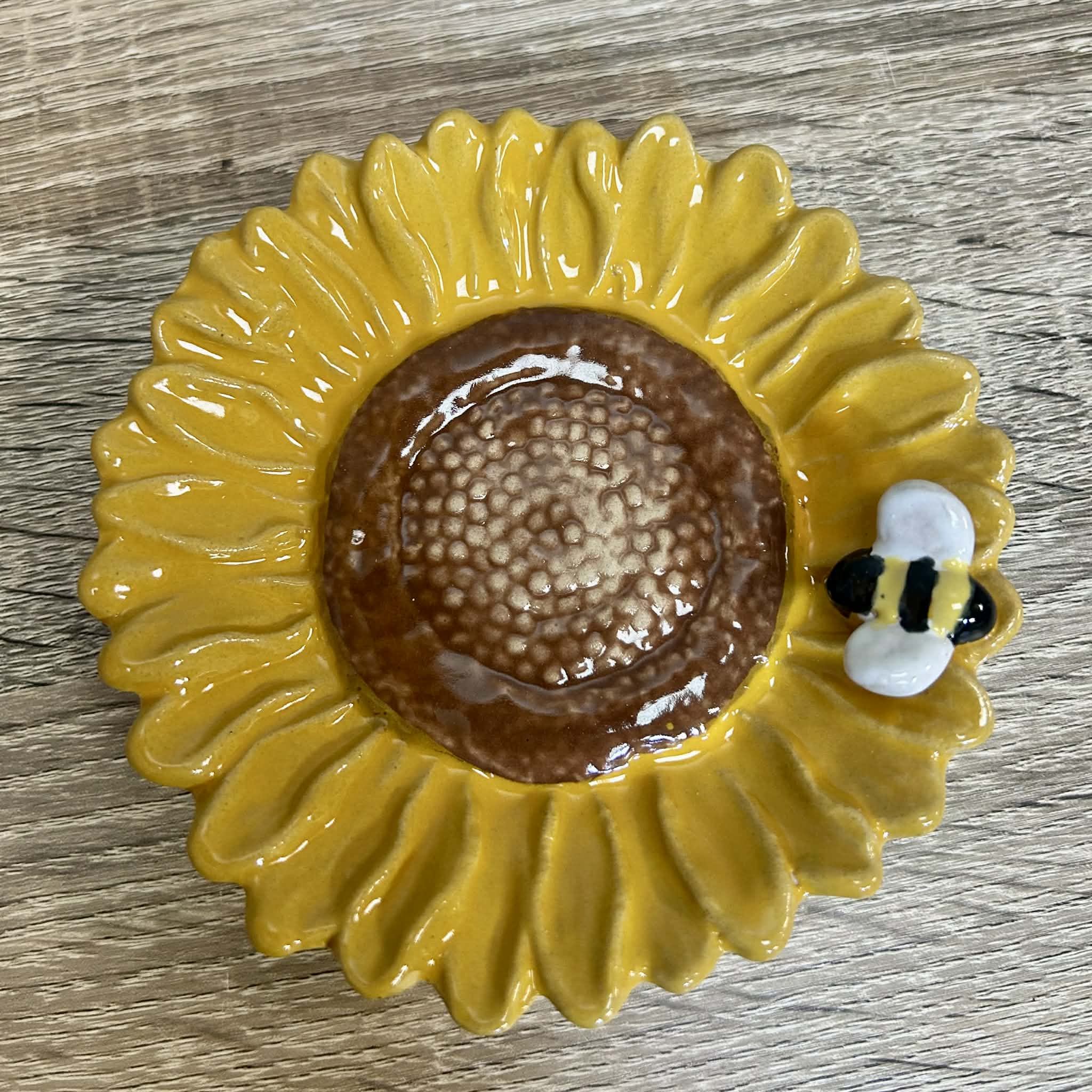 Small Ceramic Sunflower Dish
