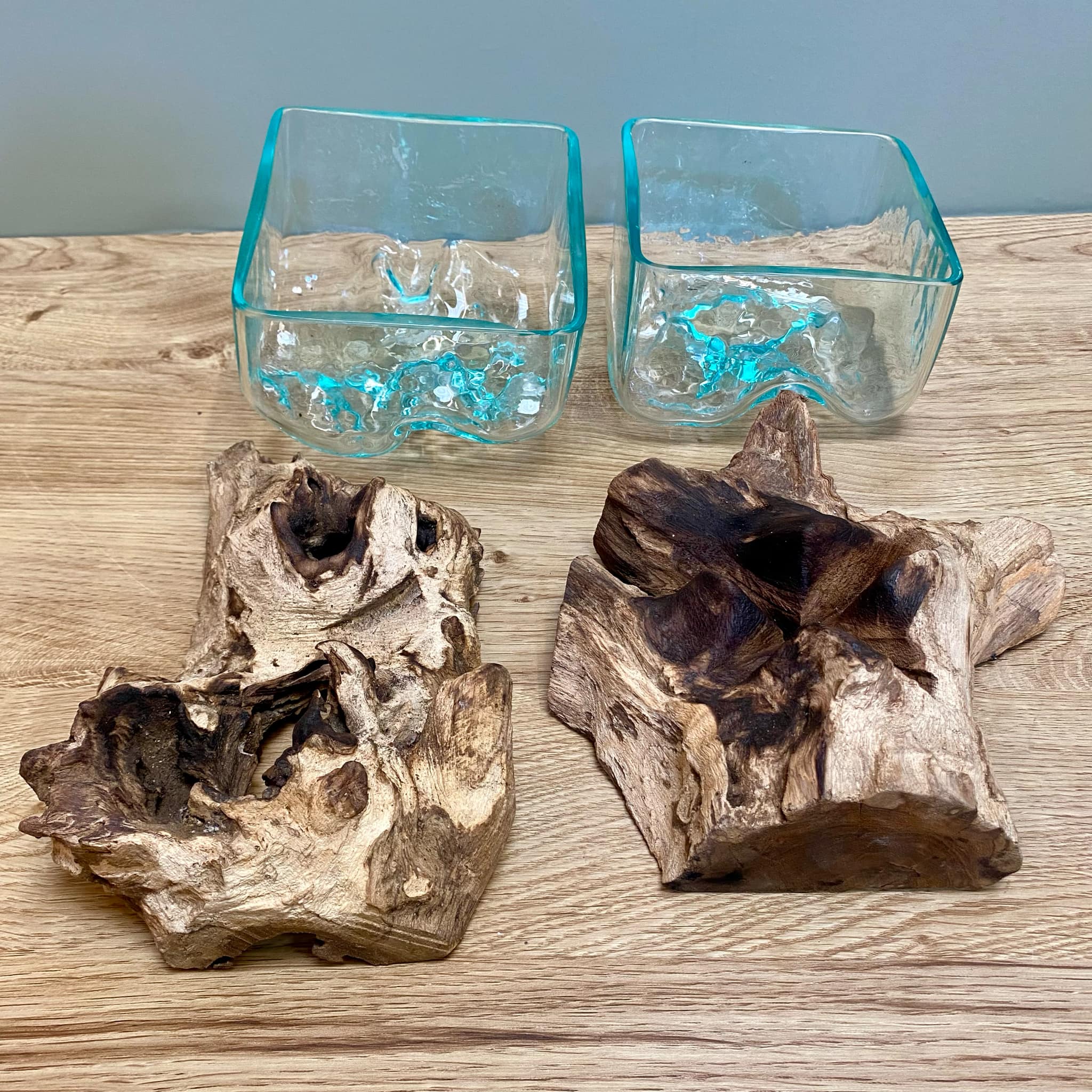 Driftwood Glass Square Bowl