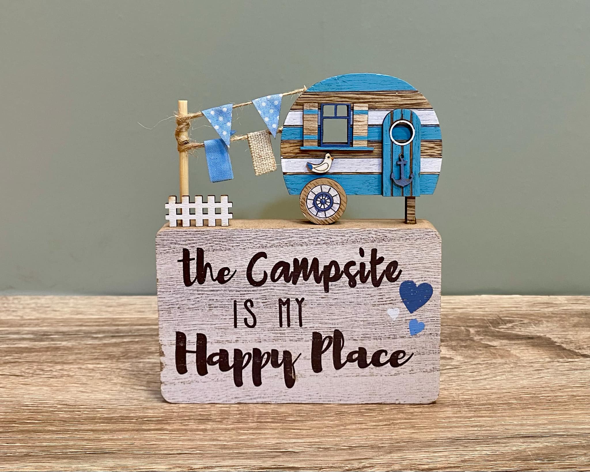 Wooden Caravan Scene Sign