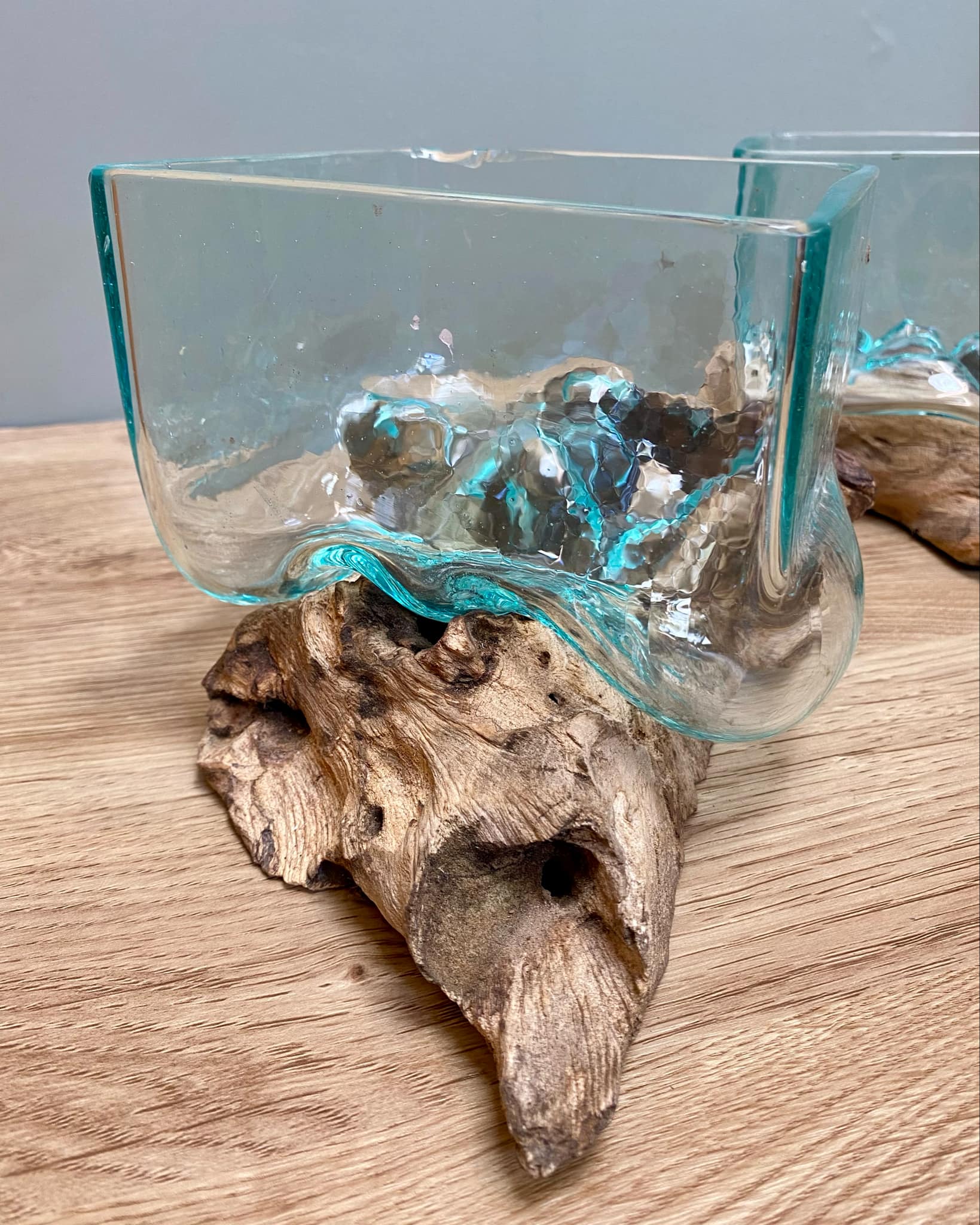 Driftwood Glass Square Bowl