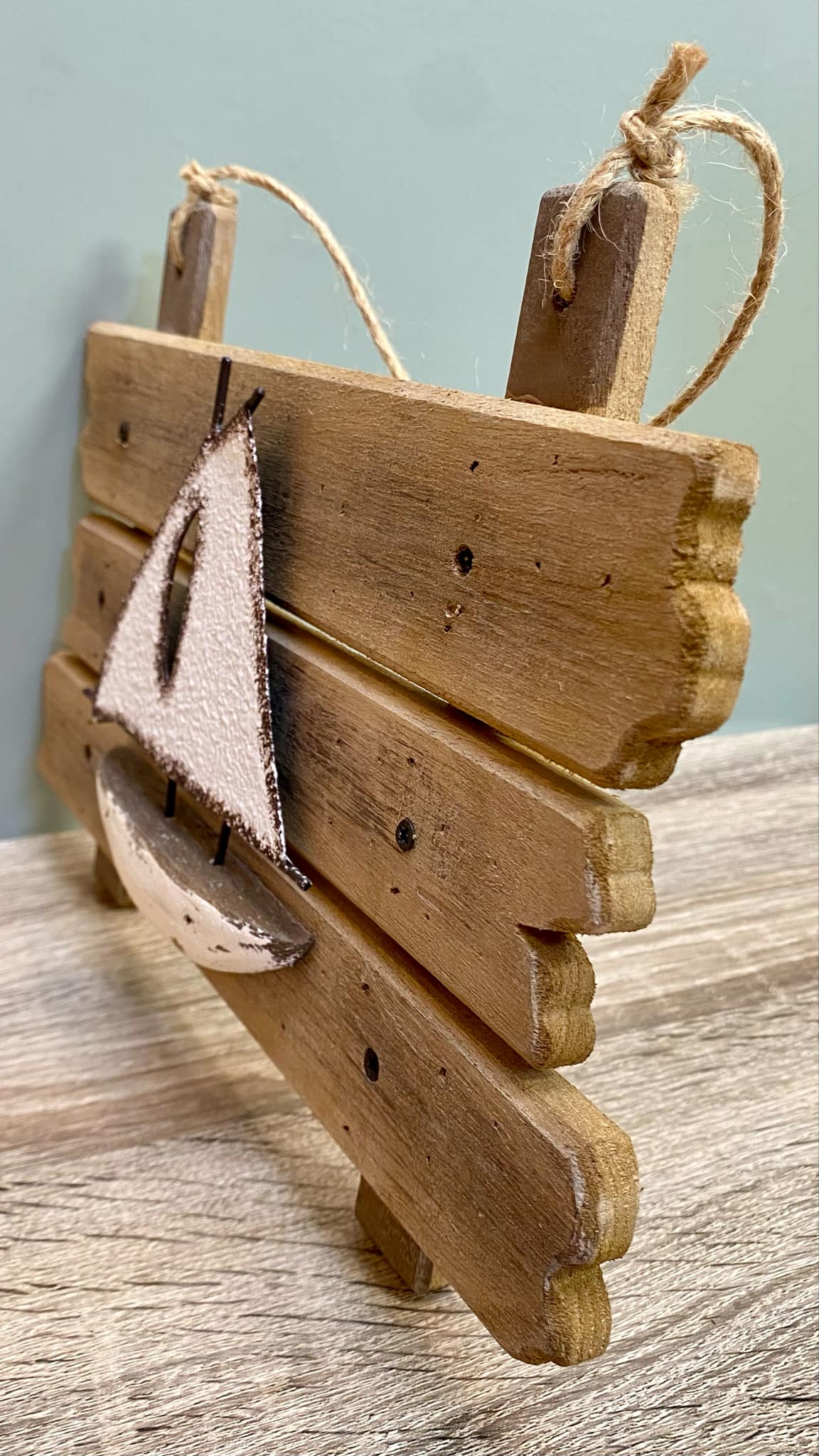 Hanging Rustic Sailboat Décor
