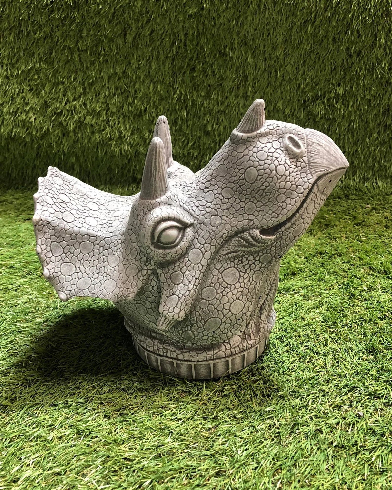 Concrete Triceratops Head