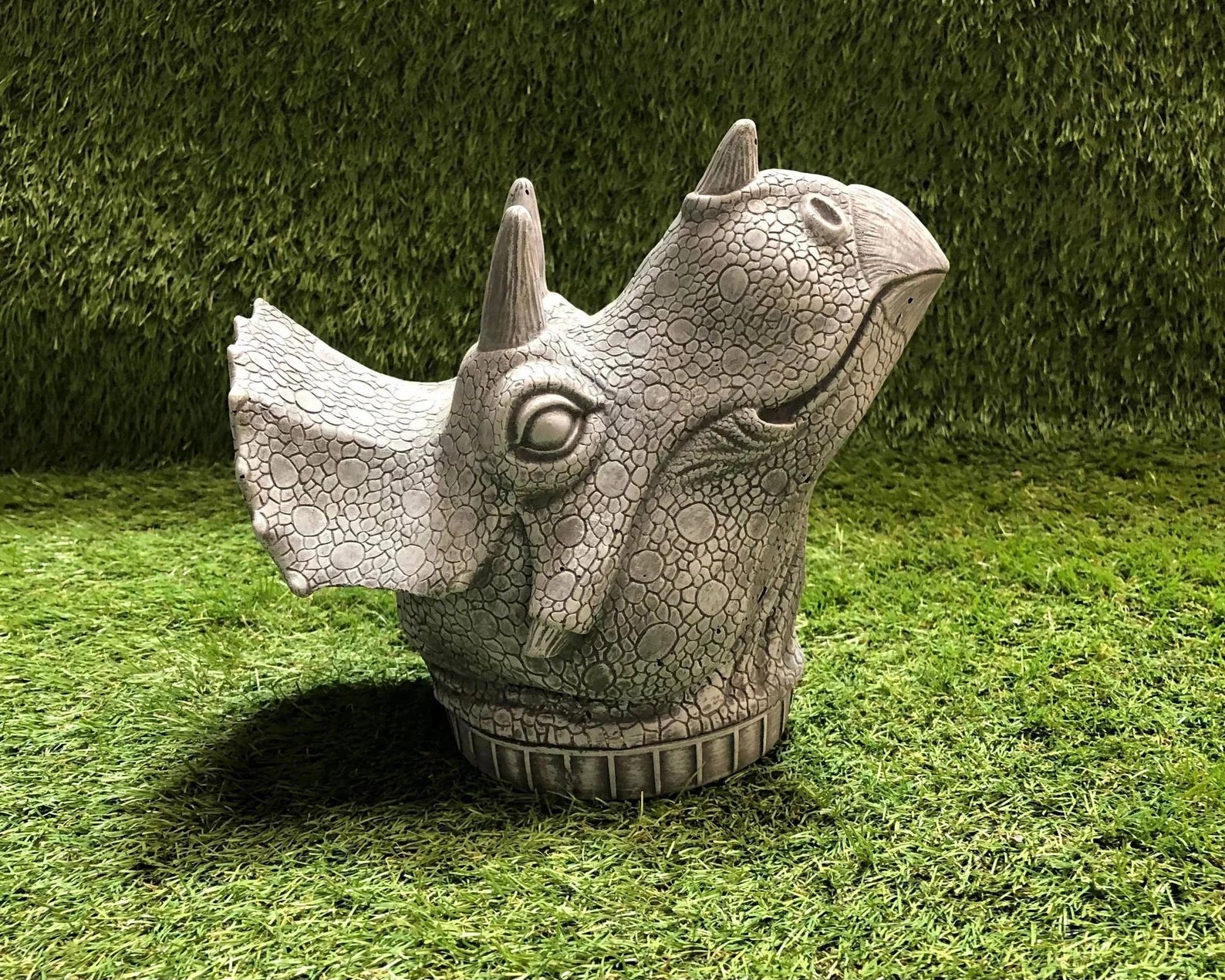 Concrete Triceratops Head