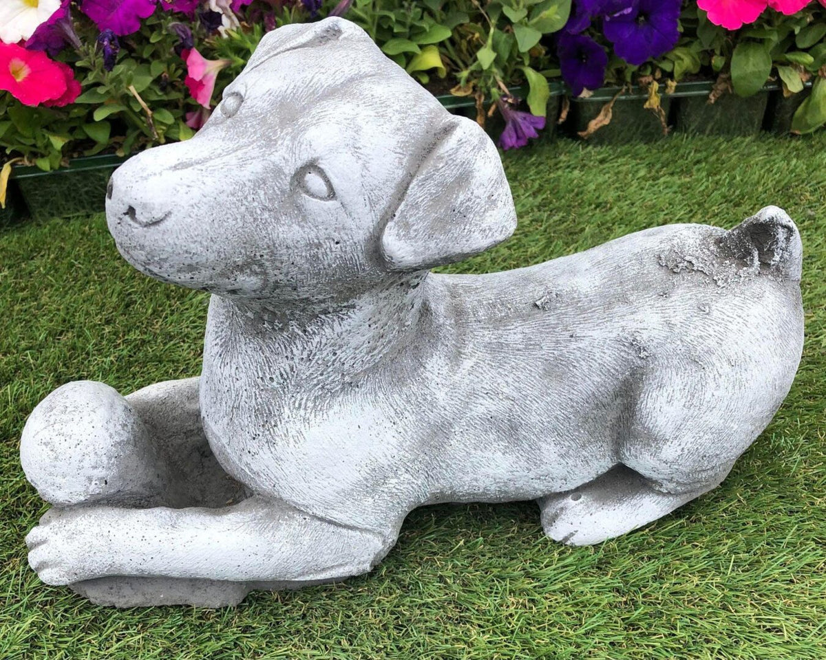 Concrete Jack Russell With Ball