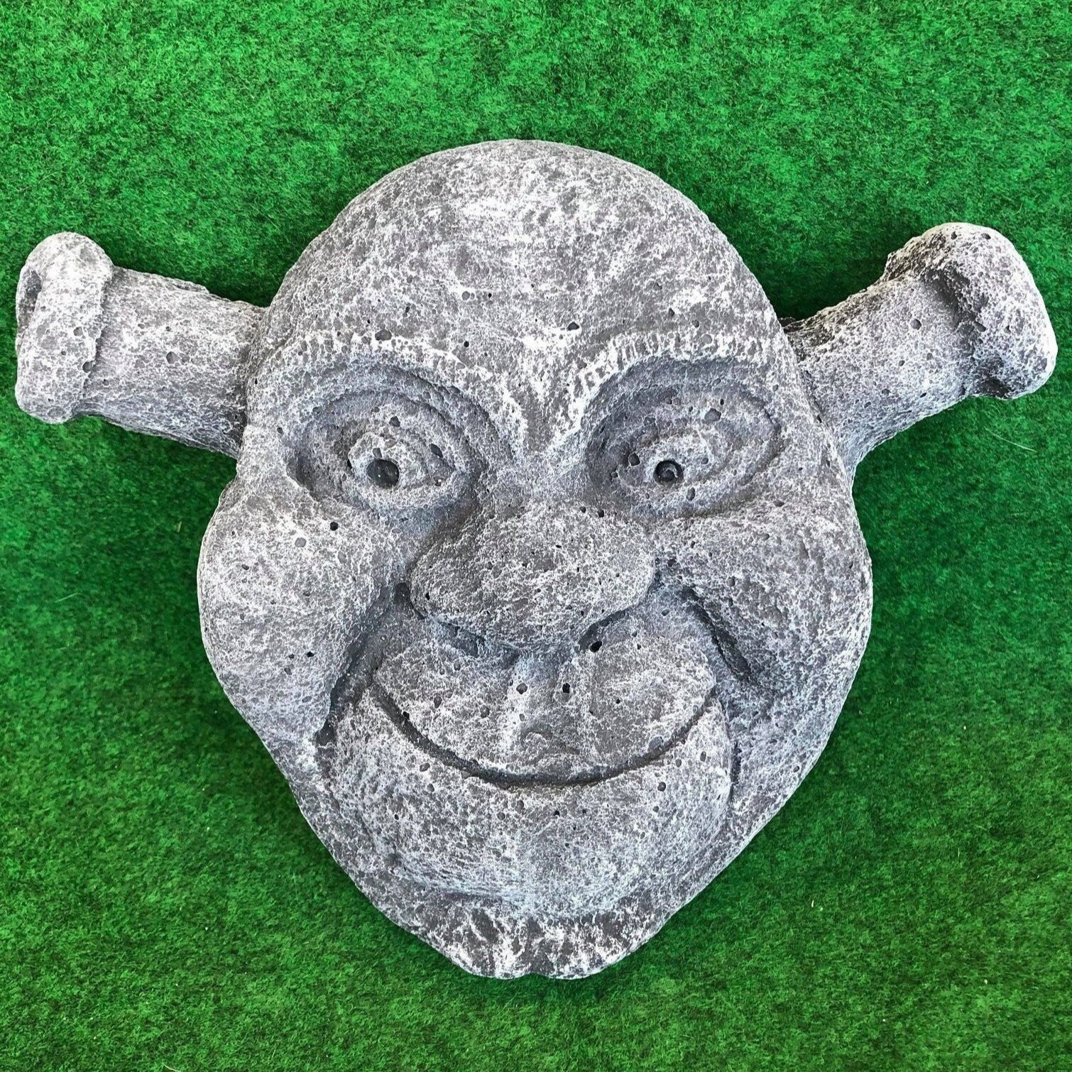 Concrete Shrek Head Hanging Plaque