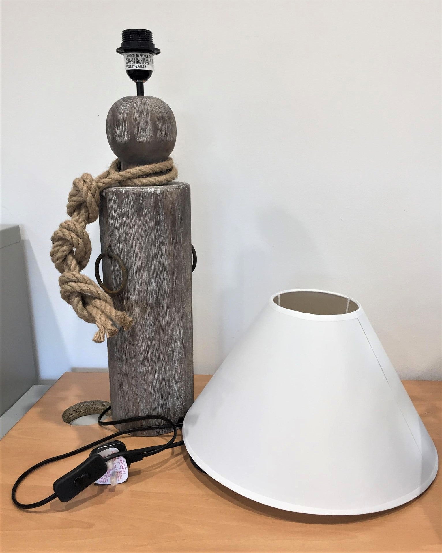 Post With Fisherman's Rope Lamp