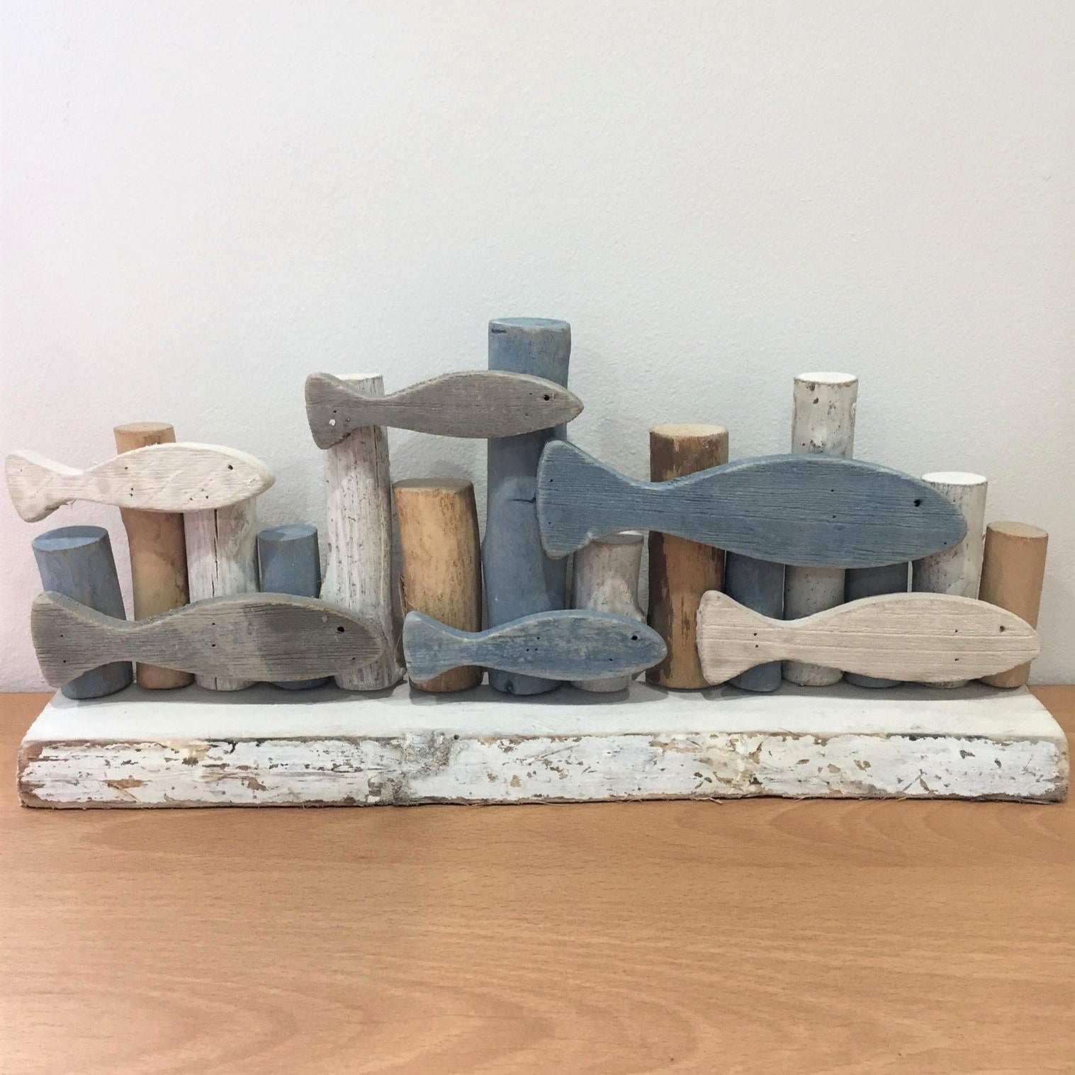 Wooden Shoal Of Fish (Large)