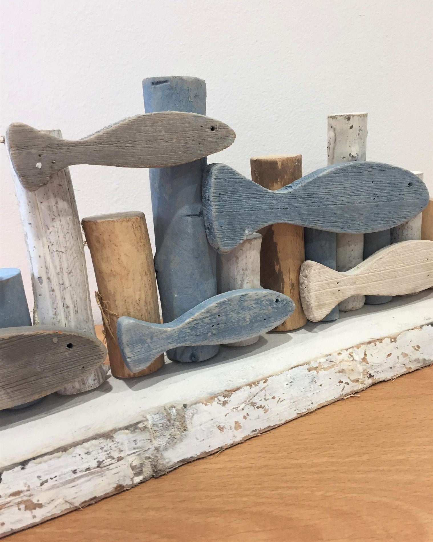 Wooden Shoal Of Fish (Large)