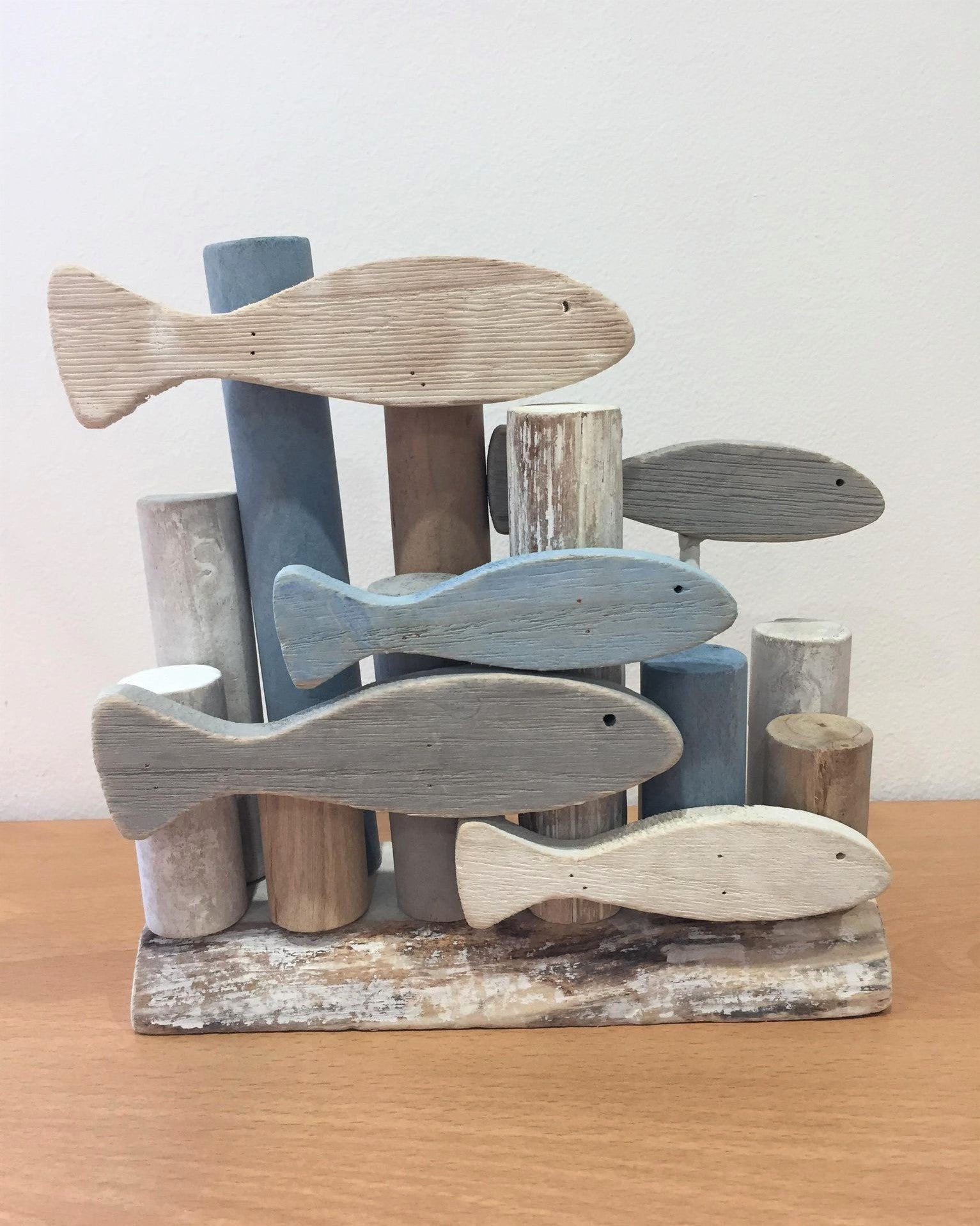 Wooden Shoal Of Fish (Small)