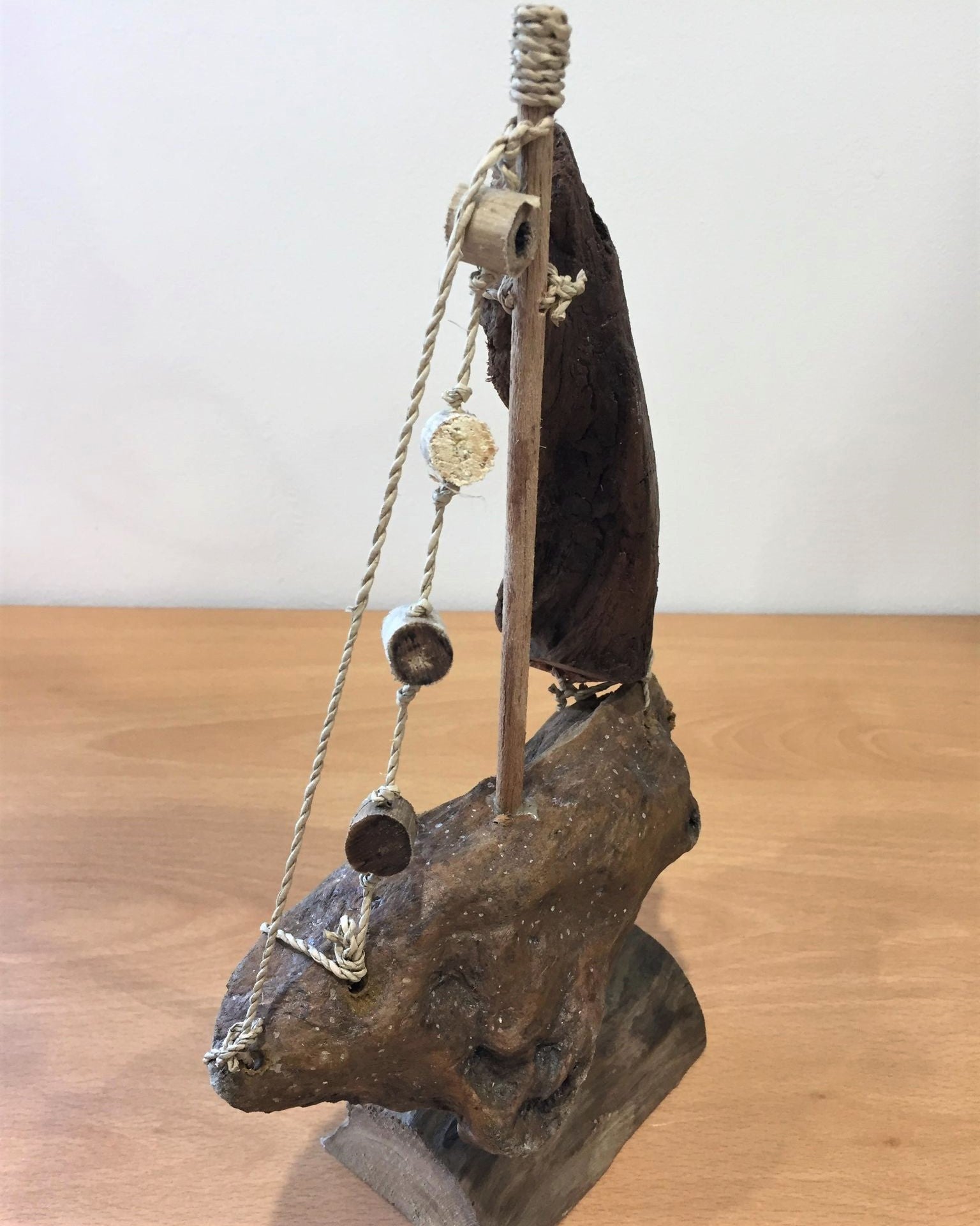 Driftwood Carved Boat