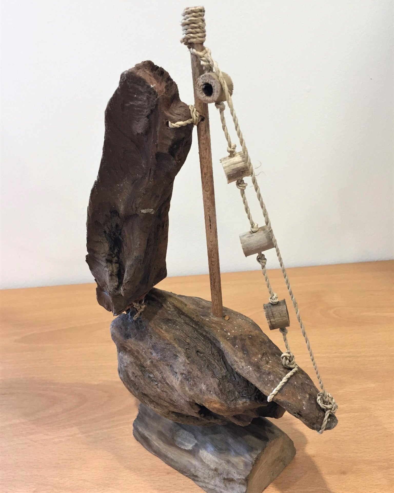 Driftwood Carved Boat