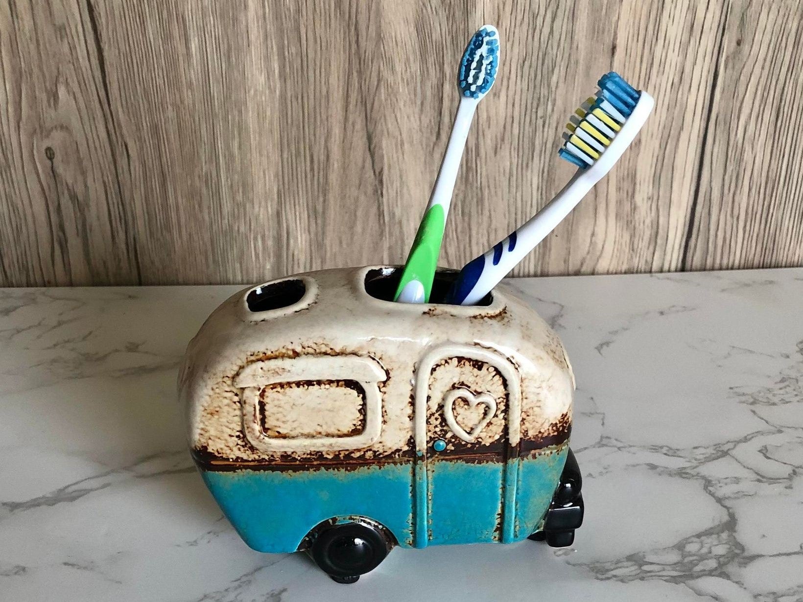 Ceramic Camper Van Toothbrush / Pen Holder